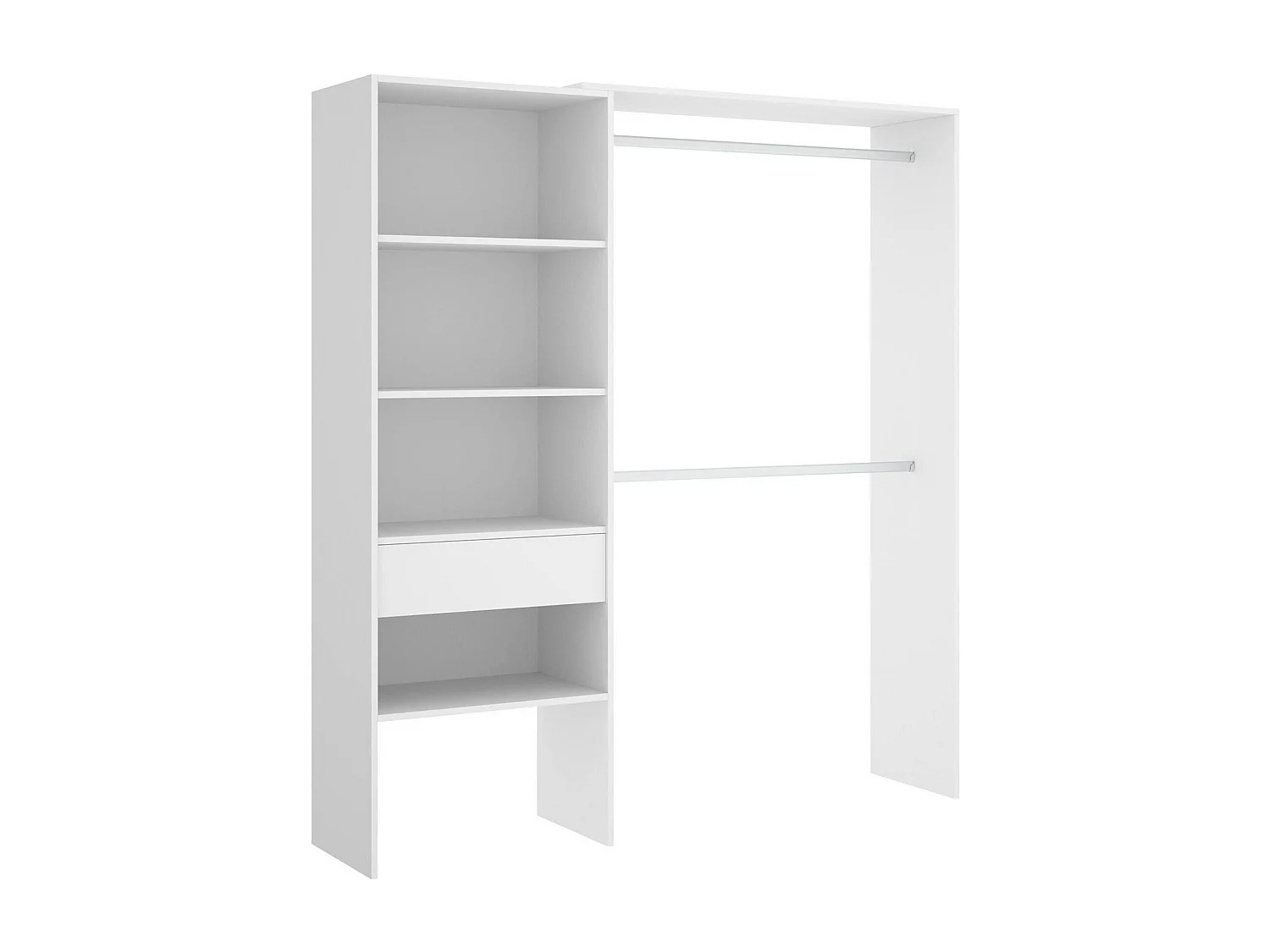 Armoire Dgarut, Structure pour dressing, Cintre ouvert, 160x40h187 cm, Blanc