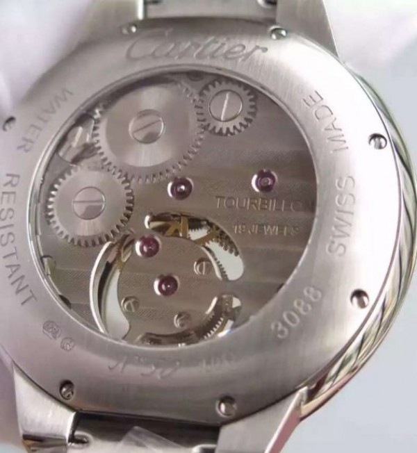 Replica Cartier Ballon Bleu Tourbillon 46MM White Dial SS Bracelet - Top club