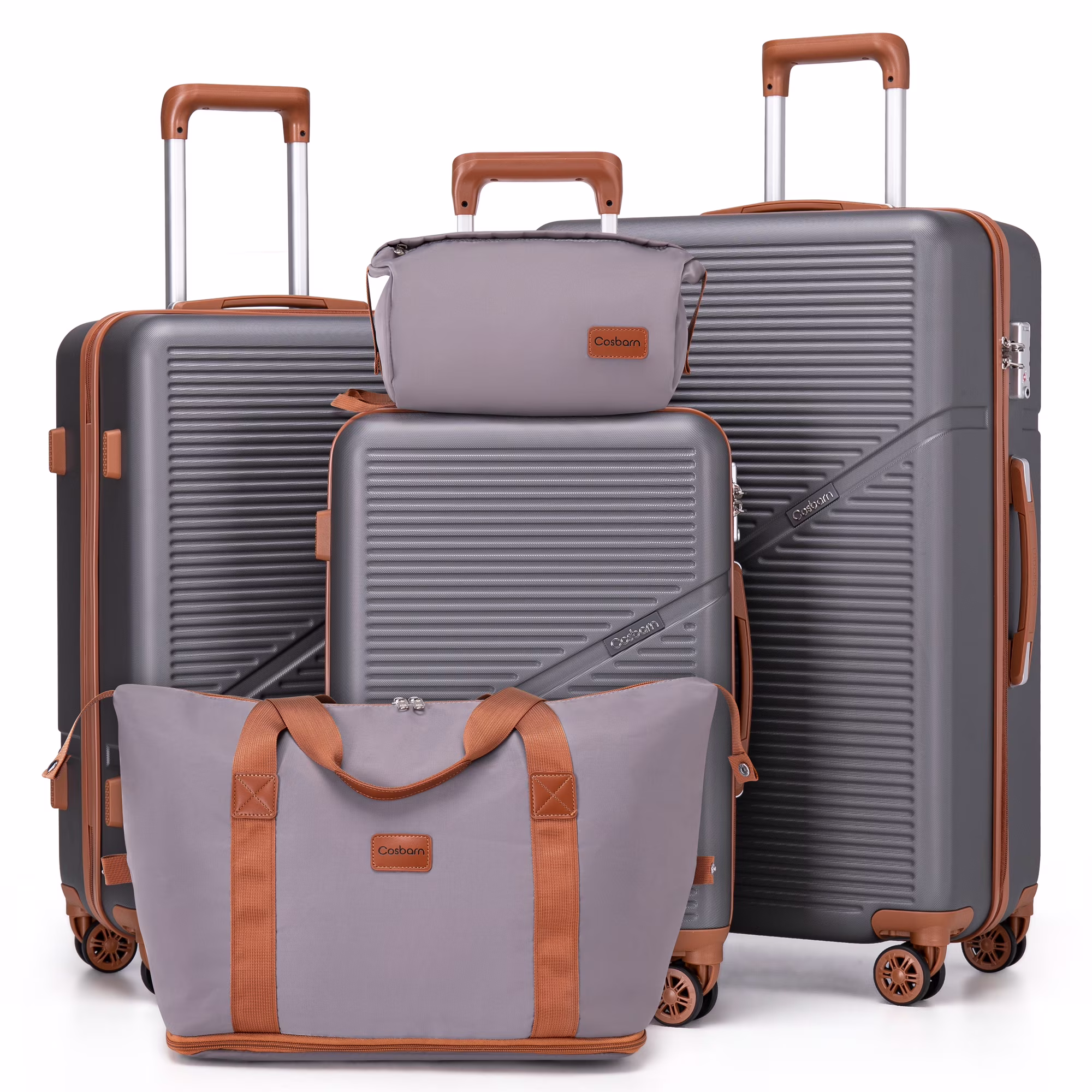 Cosbarn 5 Piece Luggage Sets ABS Hardshell Lightweight Suitcases Sets with TSA Lock Durable Spinner Wheels - Image 5