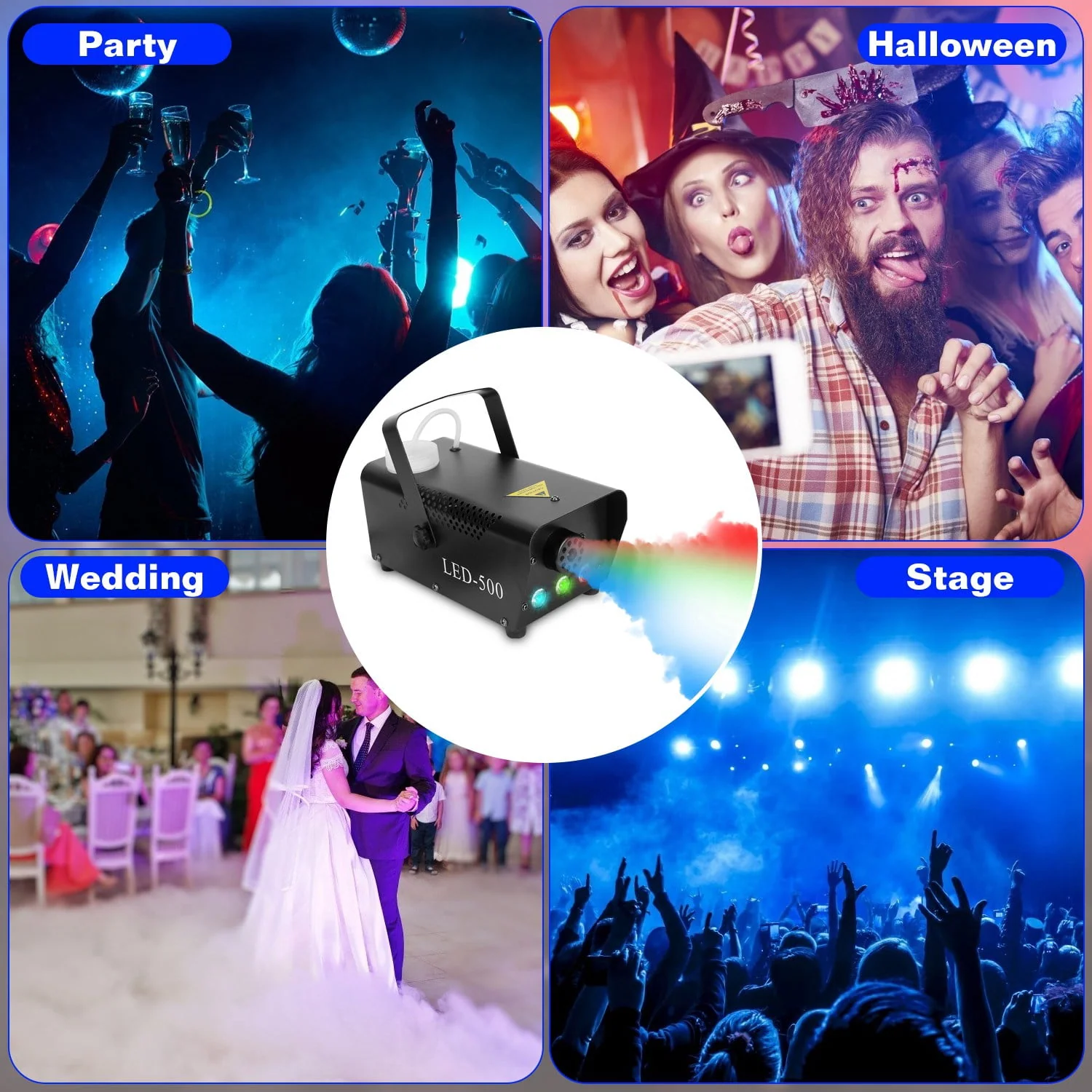 400W Fog Machine RGB LED Party Club DJ Fogger Rapid Heating Remote Control Wedding Stage Smoke Machine - Image 10 400W Fog Machine RGB LED Party Club DJ Fogger Rapid Heating Remote Control Wedding Stage Smoke Machine - Image 10