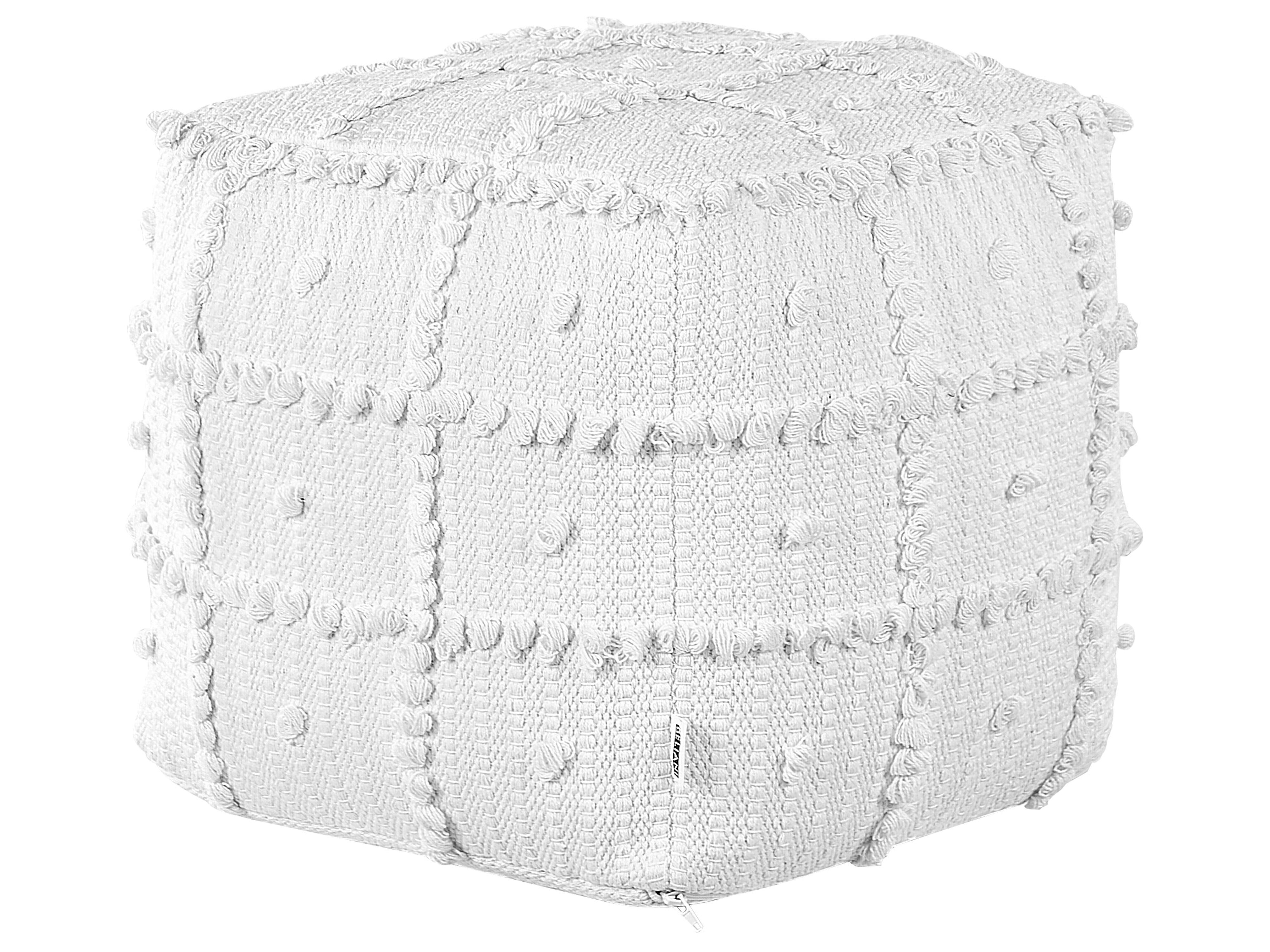 Pouffe HARNAI Cotton White
