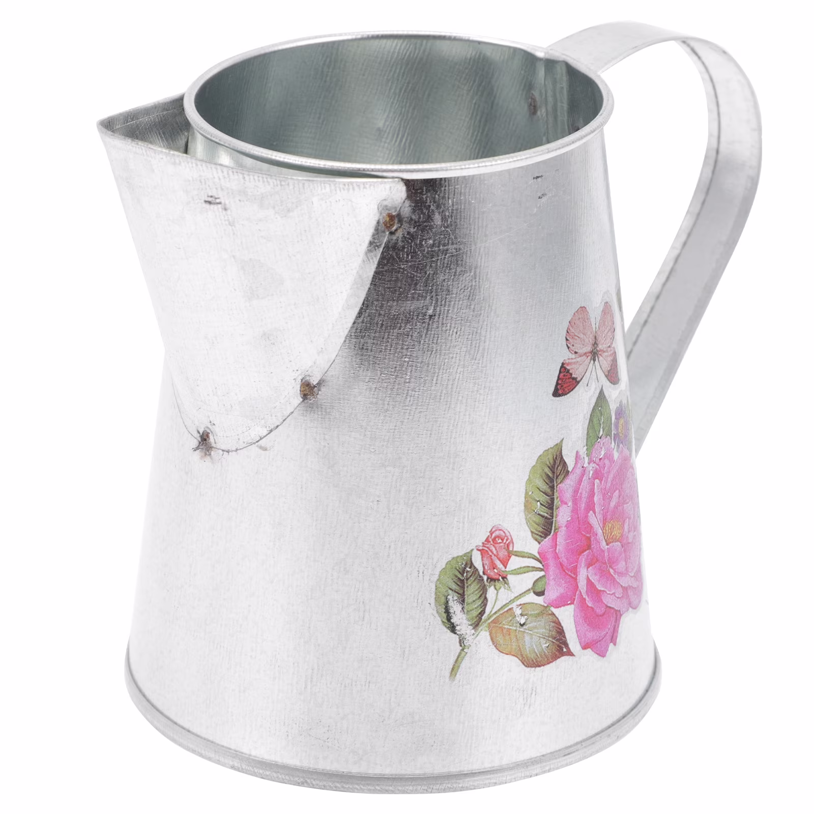 Rustic Metal Pitcher Vase Iron Vase Flower Vase Bucket for Home Decor Random Pattern
