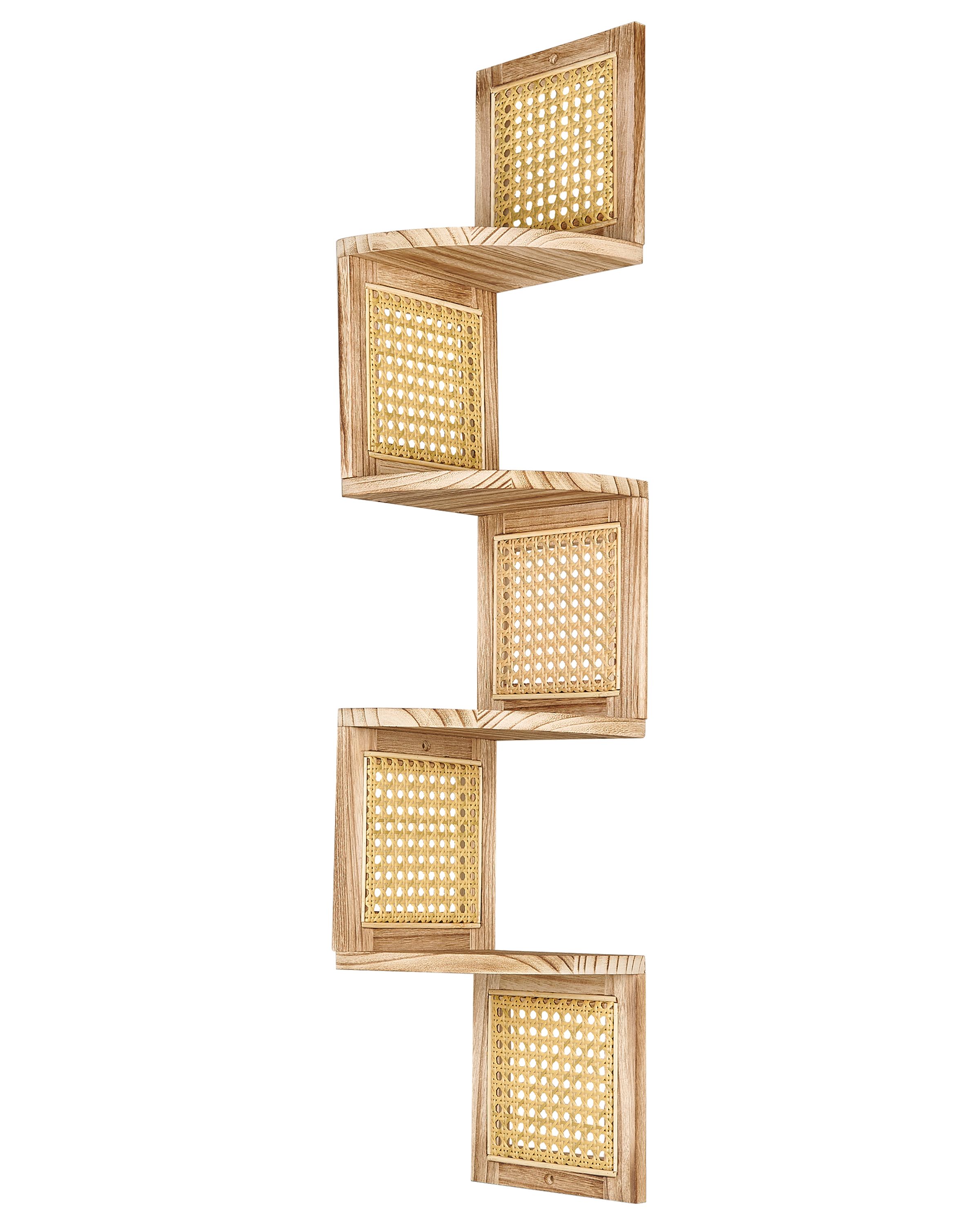 4 Tier Shelving Unit ALDER Paulownia Wood 101 cm Light Brown