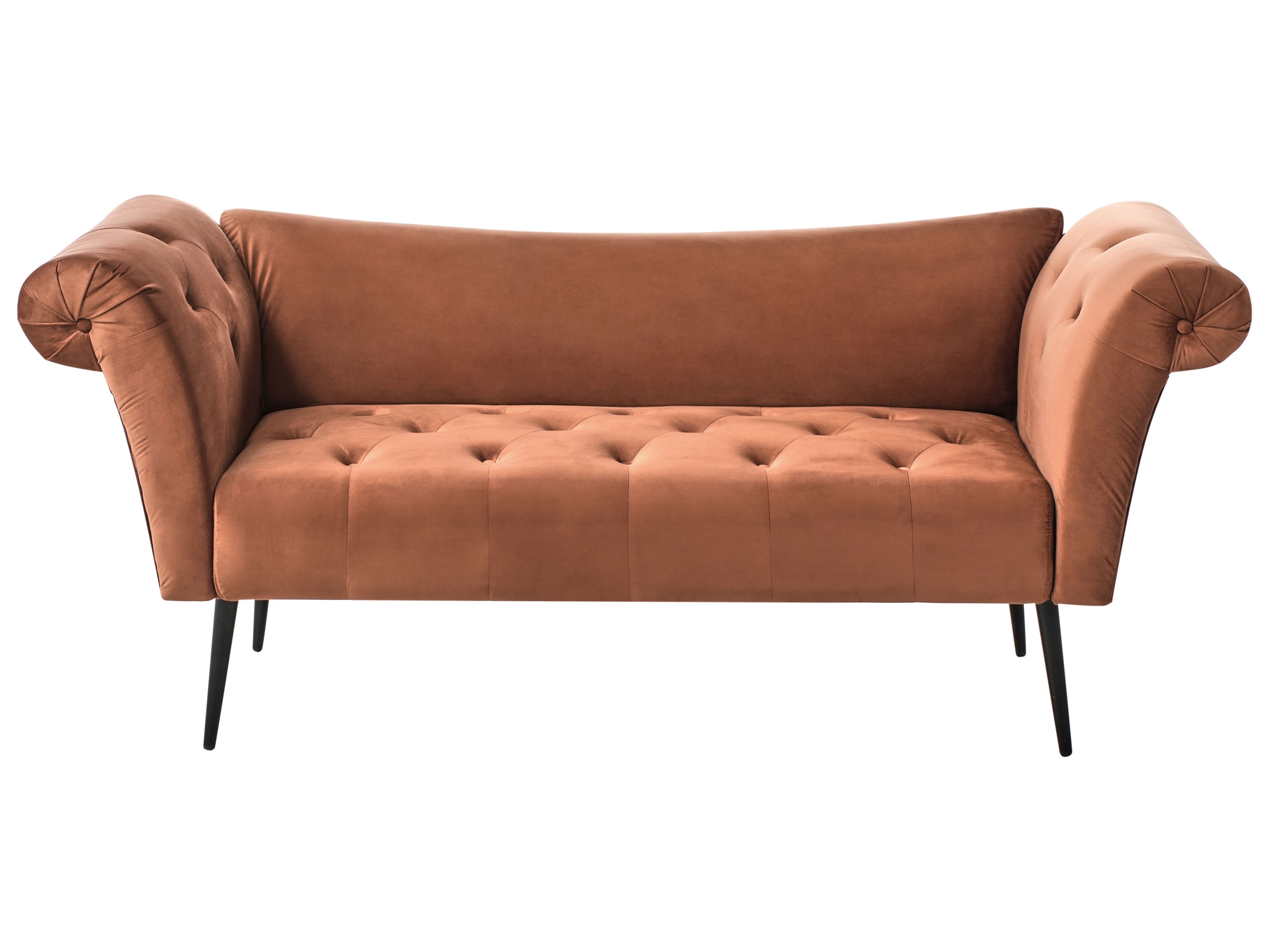 Chaise Longue NANTILLY Velvet Golden Brown