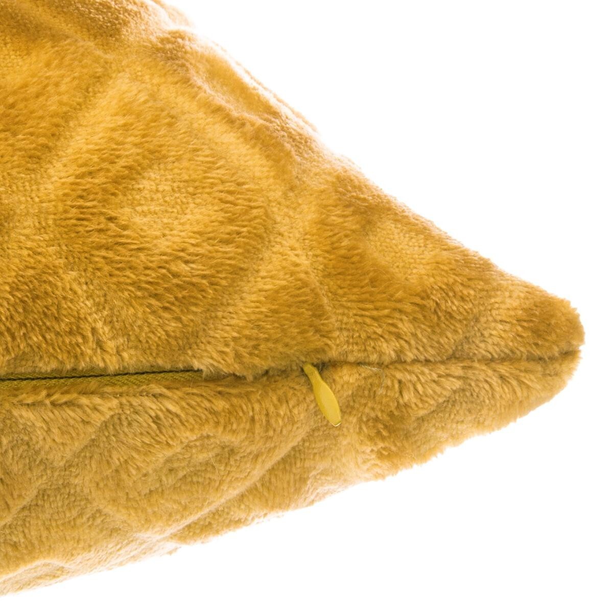 Cushion diamond patterns, flannel Mustard yellow, 40x40 cm