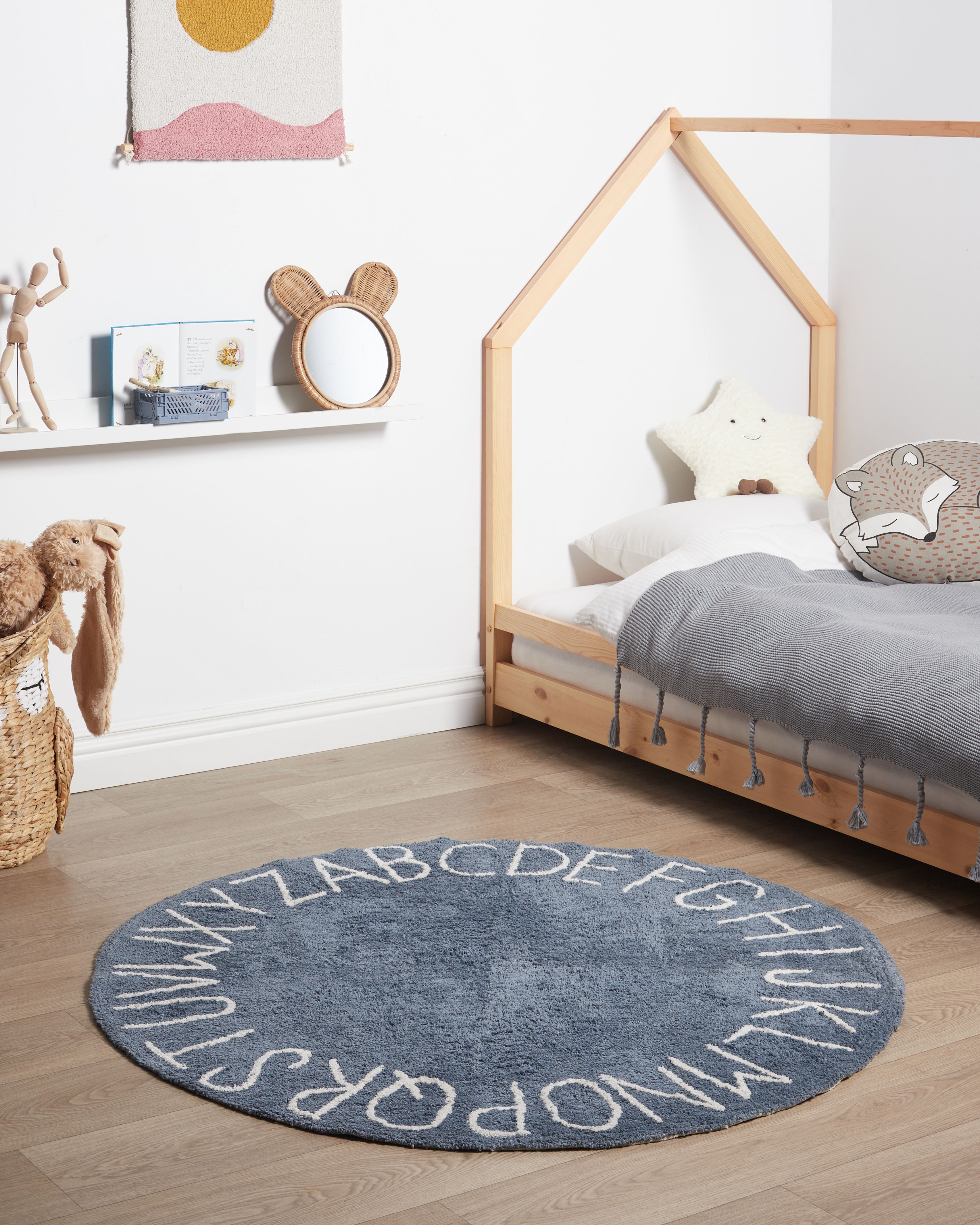 Kids Rug VURGUN Dark Blue ø 120 cm Cotton