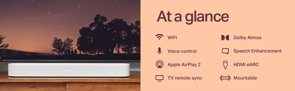 W skrócie: Wifi, Dolby Atmos, sterowanie głosowe, Apple AirPlay 2, HDMI eARC