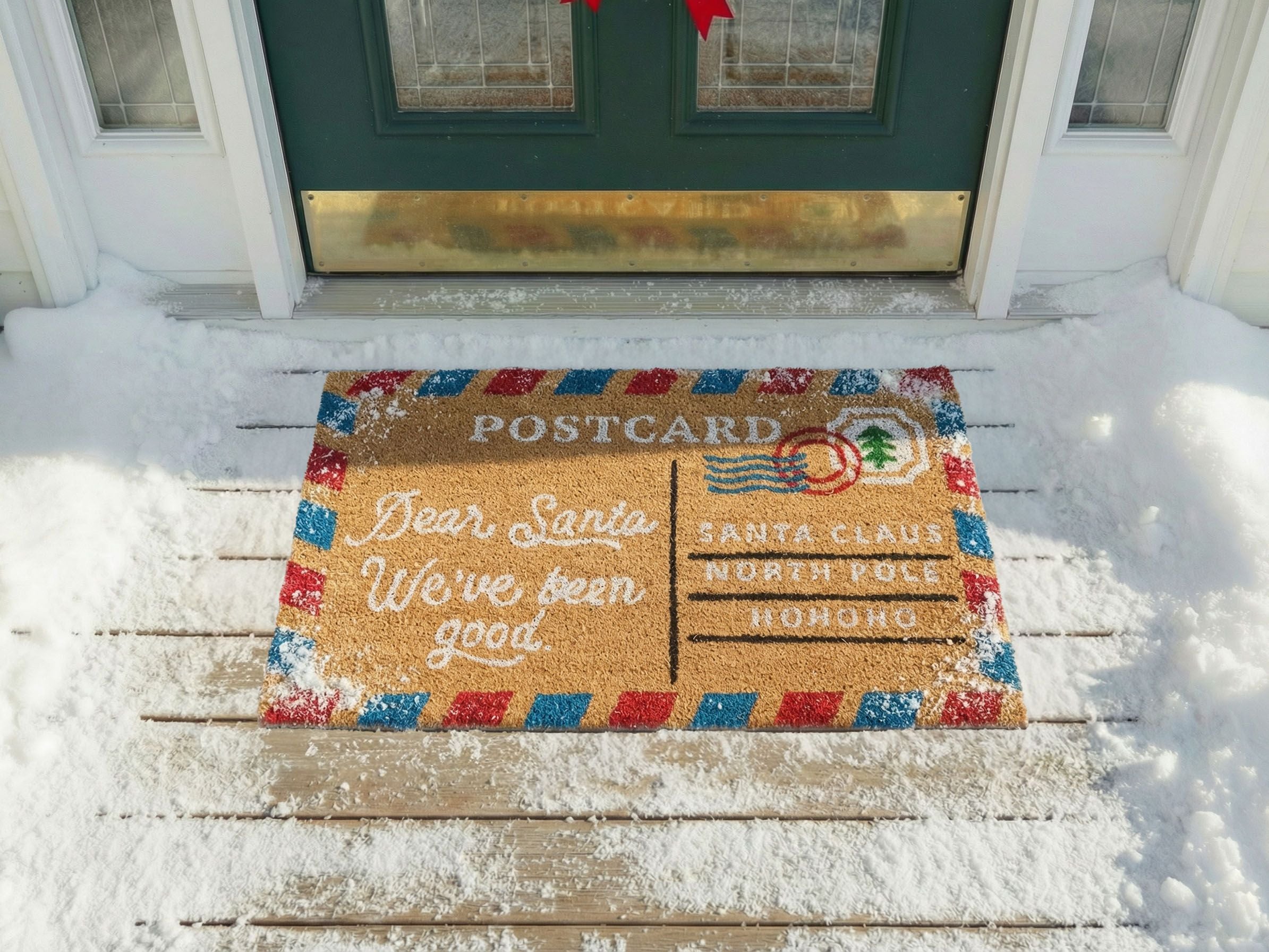 Doormat KATALLA Natural 50 x 80 cm Christmas Motif Coir