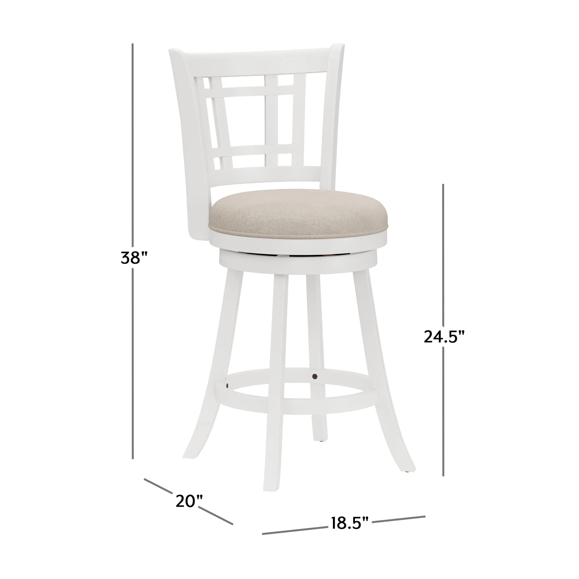 Hillsdale Furniture Bar Stool with Swivel, White