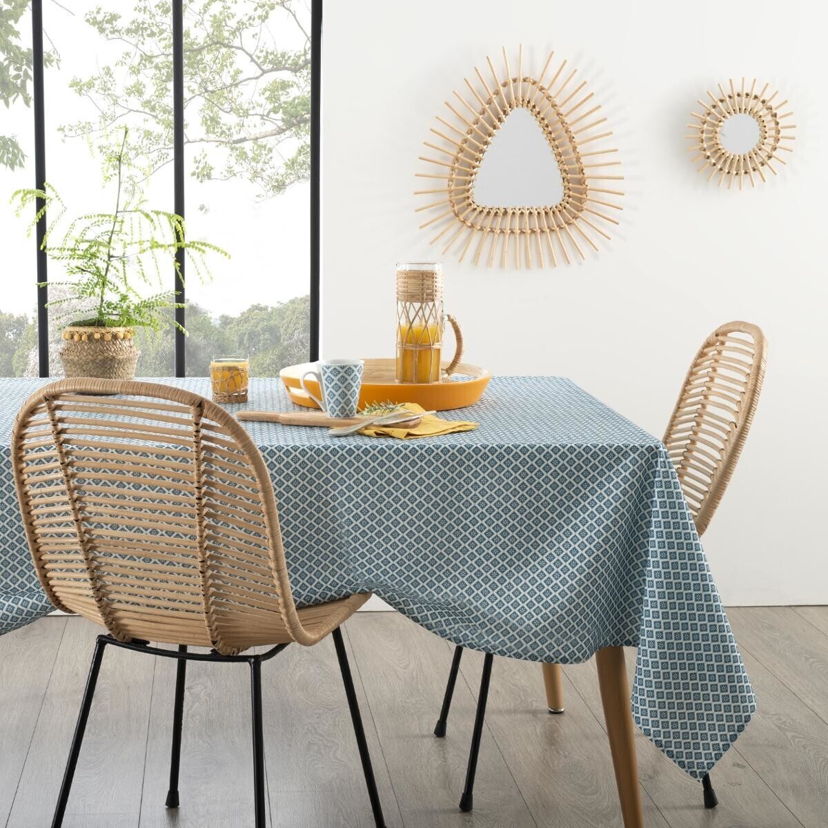 Tablecloth stain resistant "Tikal" Blue, 140x240 cm
