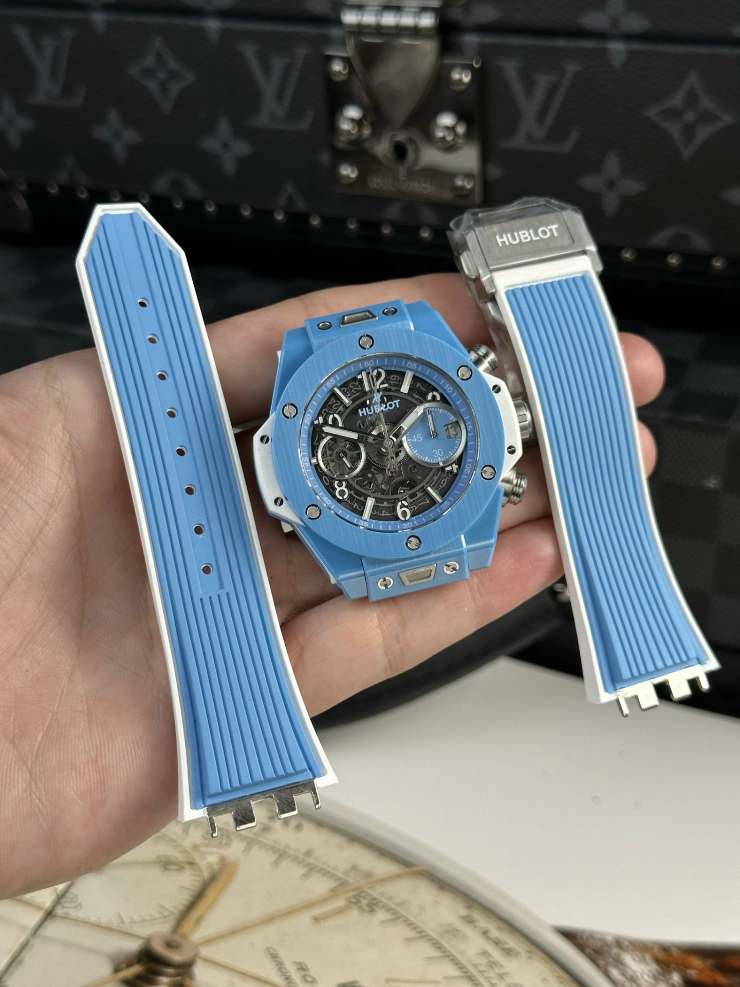 Hublot Best Replica Watch Big Bang Unico Ceramic Sky Blue BBF Factory 42mm - Top club