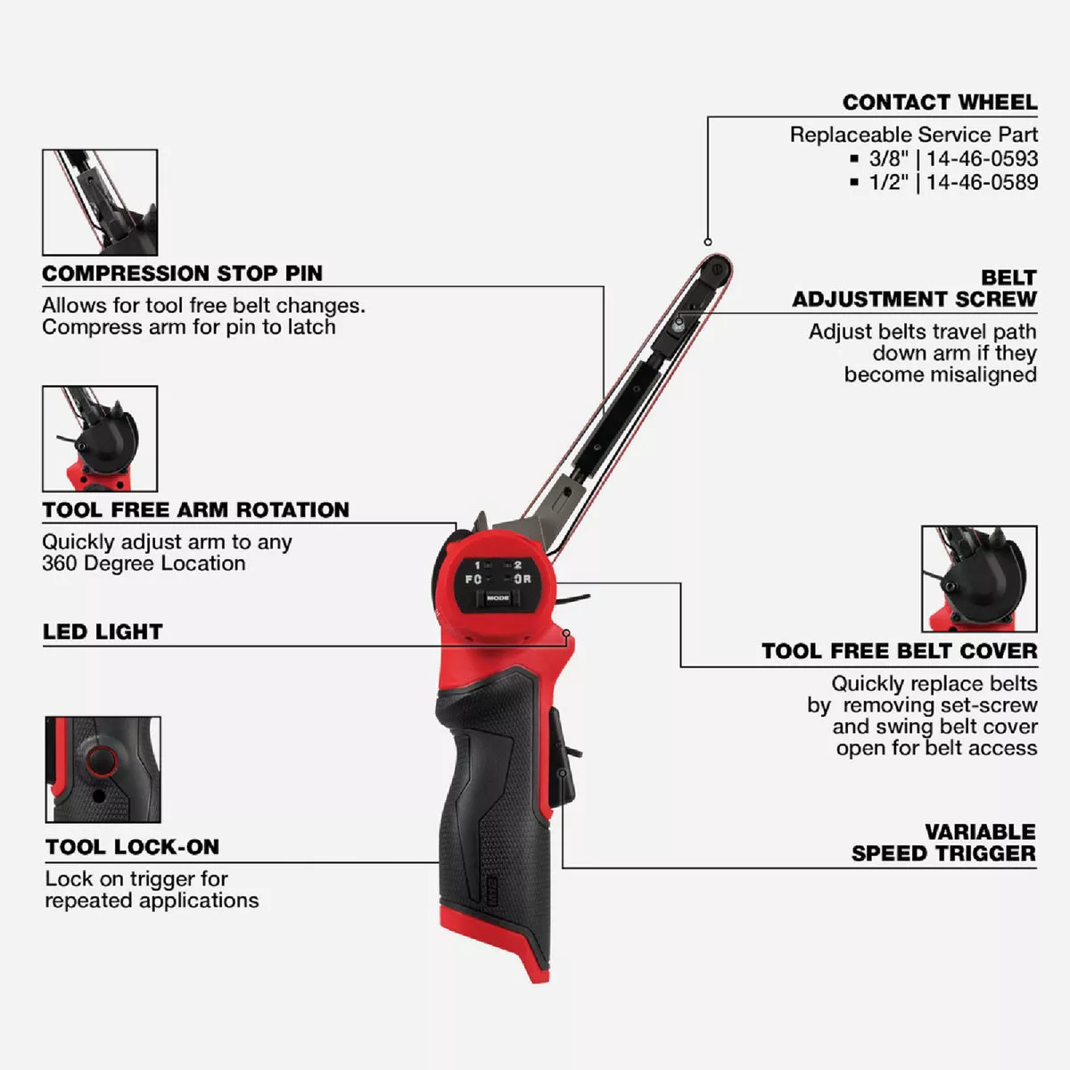 Milwaukee M12 FUEL Brushless 1/2 In. x 18 In. Cordless Bandfile (Tool Only)