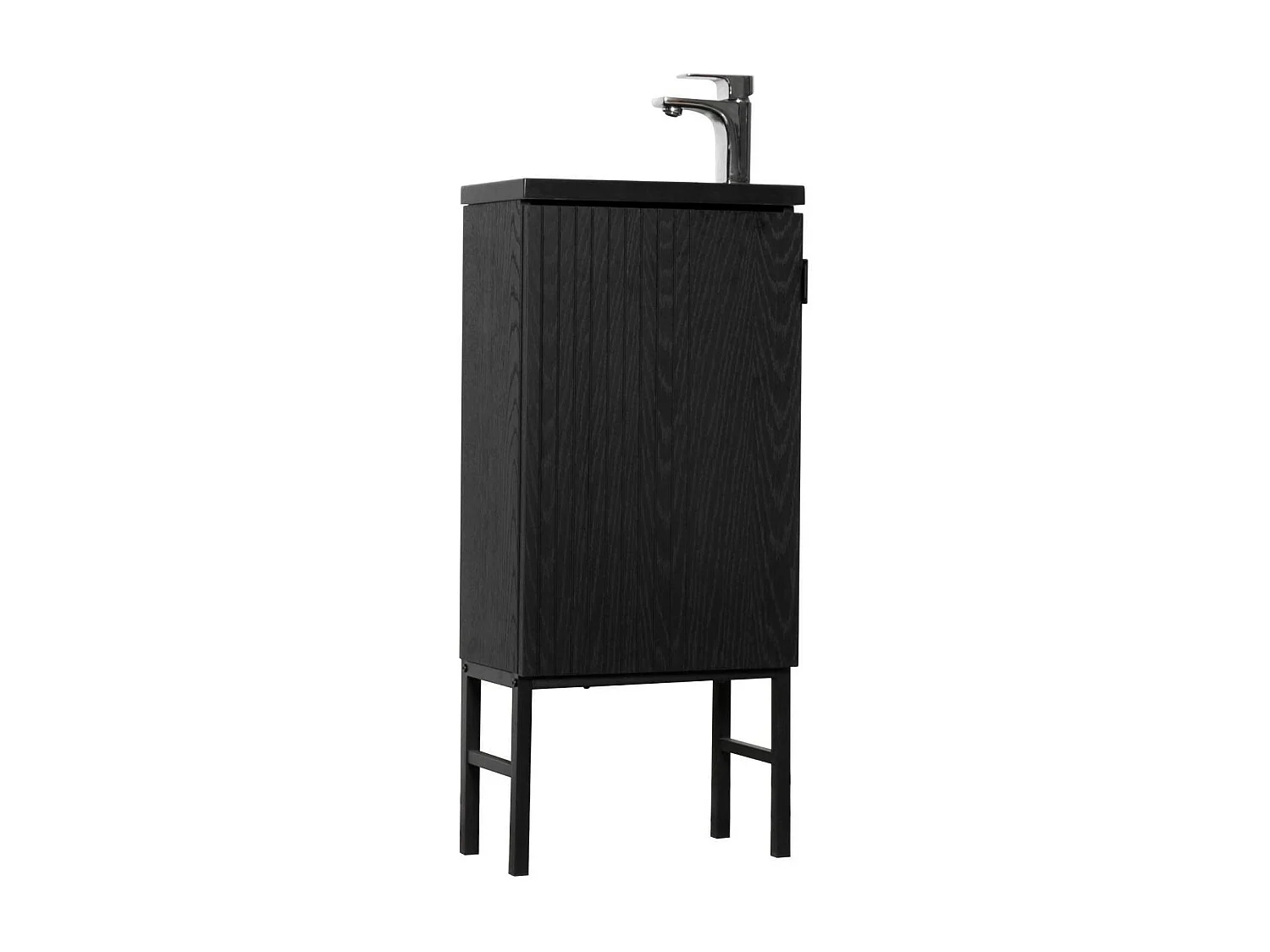 Meuble lave-mains chêne carbone sur pieds STUDIO