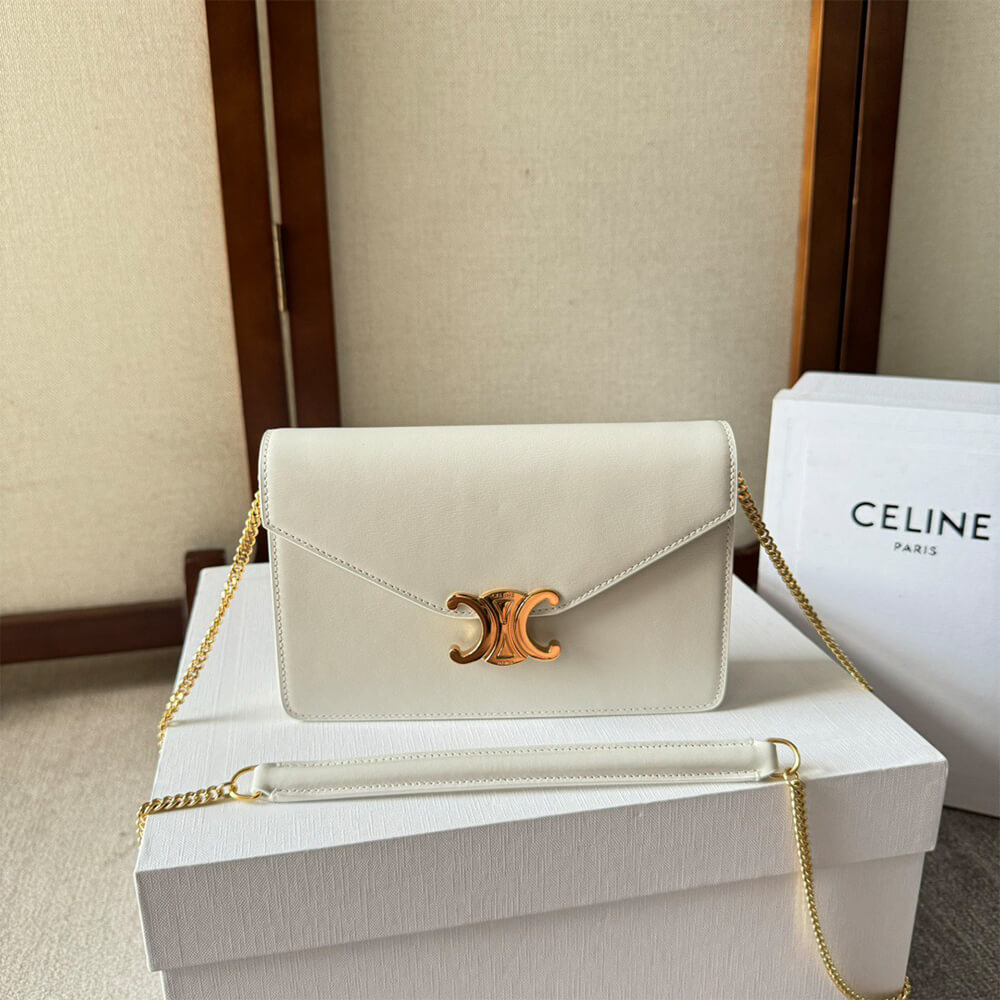 Celine Wallet On Chain Margo in Shiny calfskin Bag