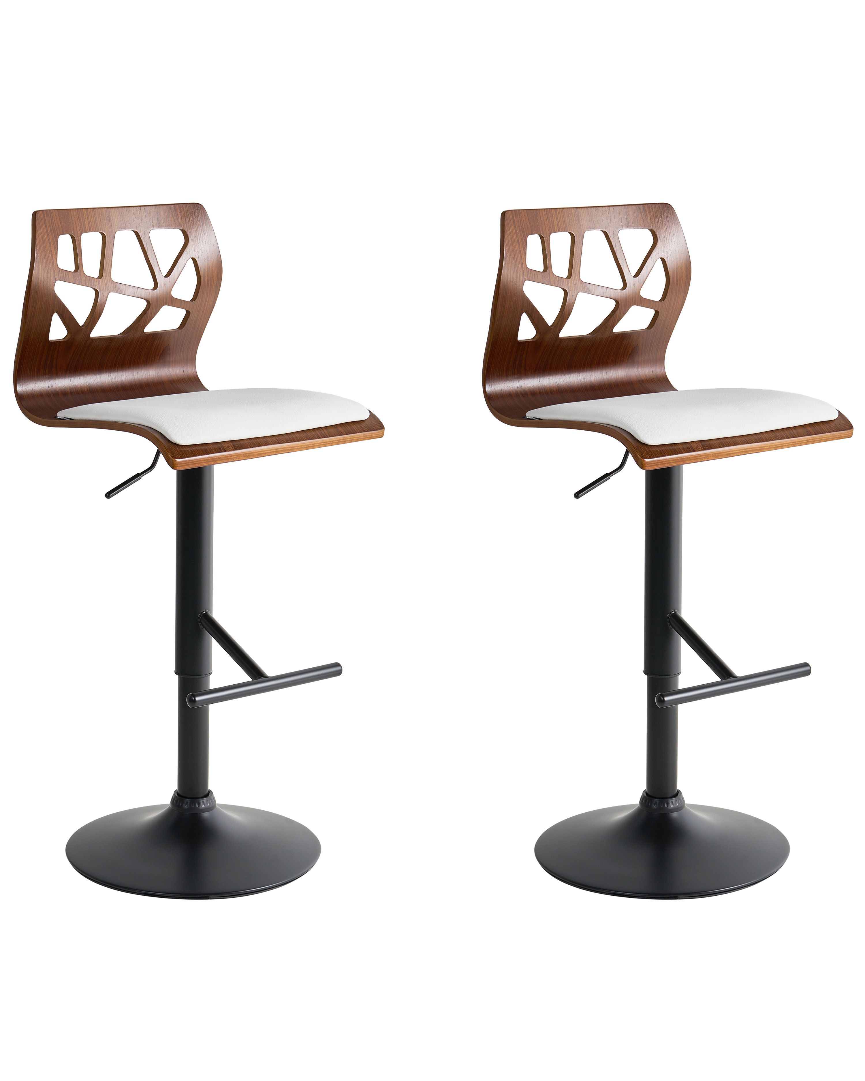 Set of 2 Bar Chairs PETERSBURG Faux Leather White/ Black
