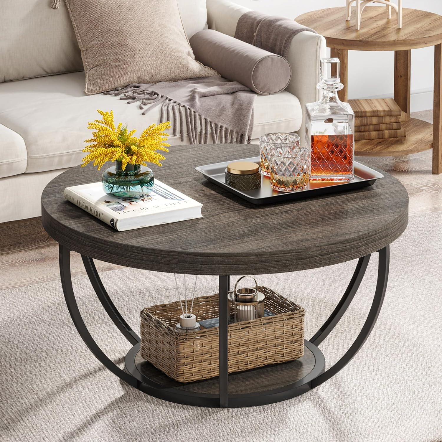 Tribesigns Round Coffee Table, 31.7