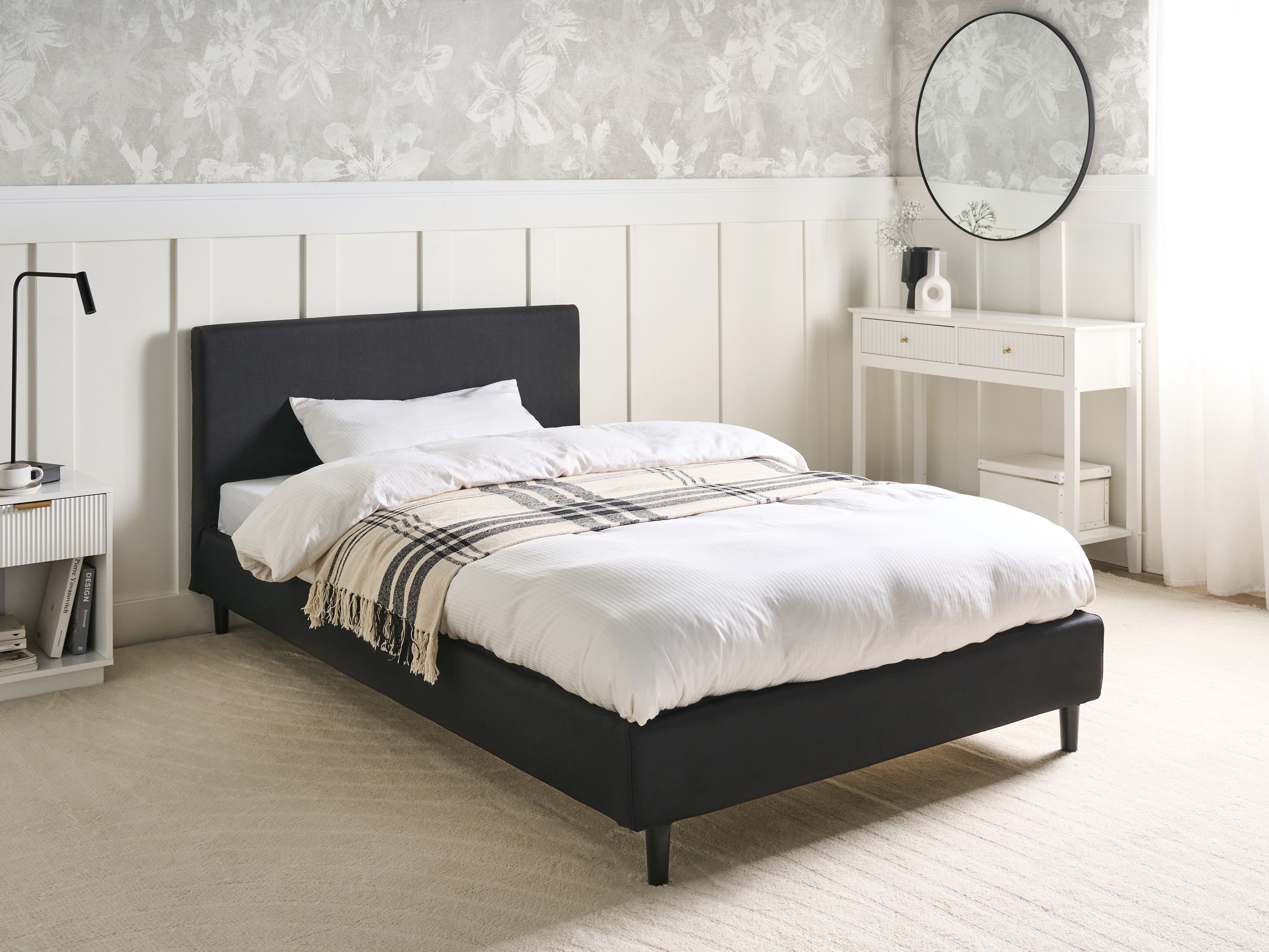 Bed Fabric FITOU 120 x 200 cm (EU Small Double) Black