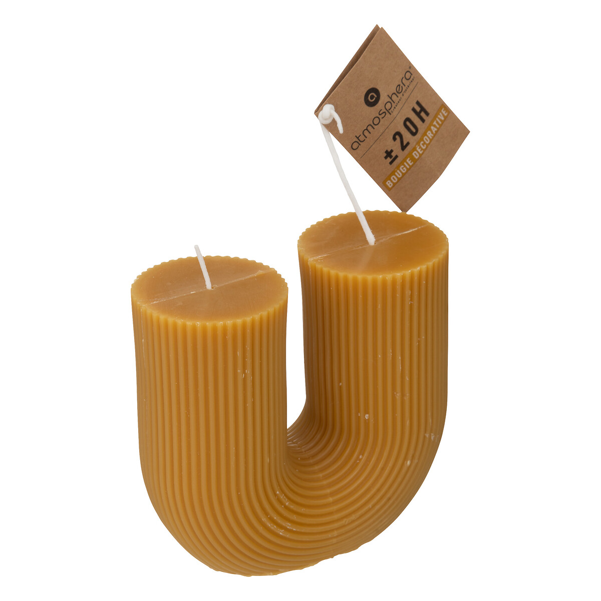 LED candle "Demi" Mustard yellow, 400g