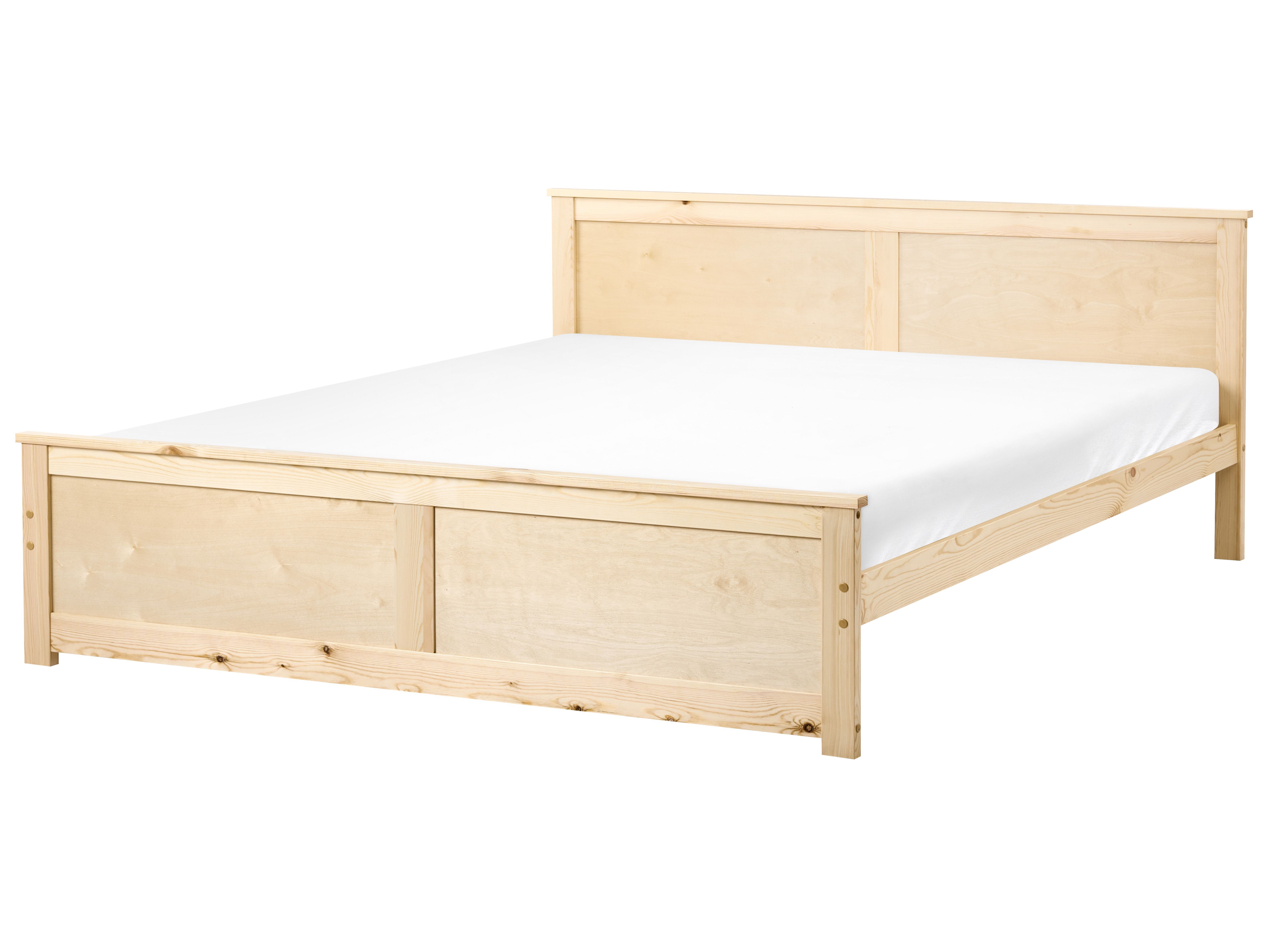 Bed Pine Wood DAUPHIN 180 x 200 cm (EU Super King) Light Brown