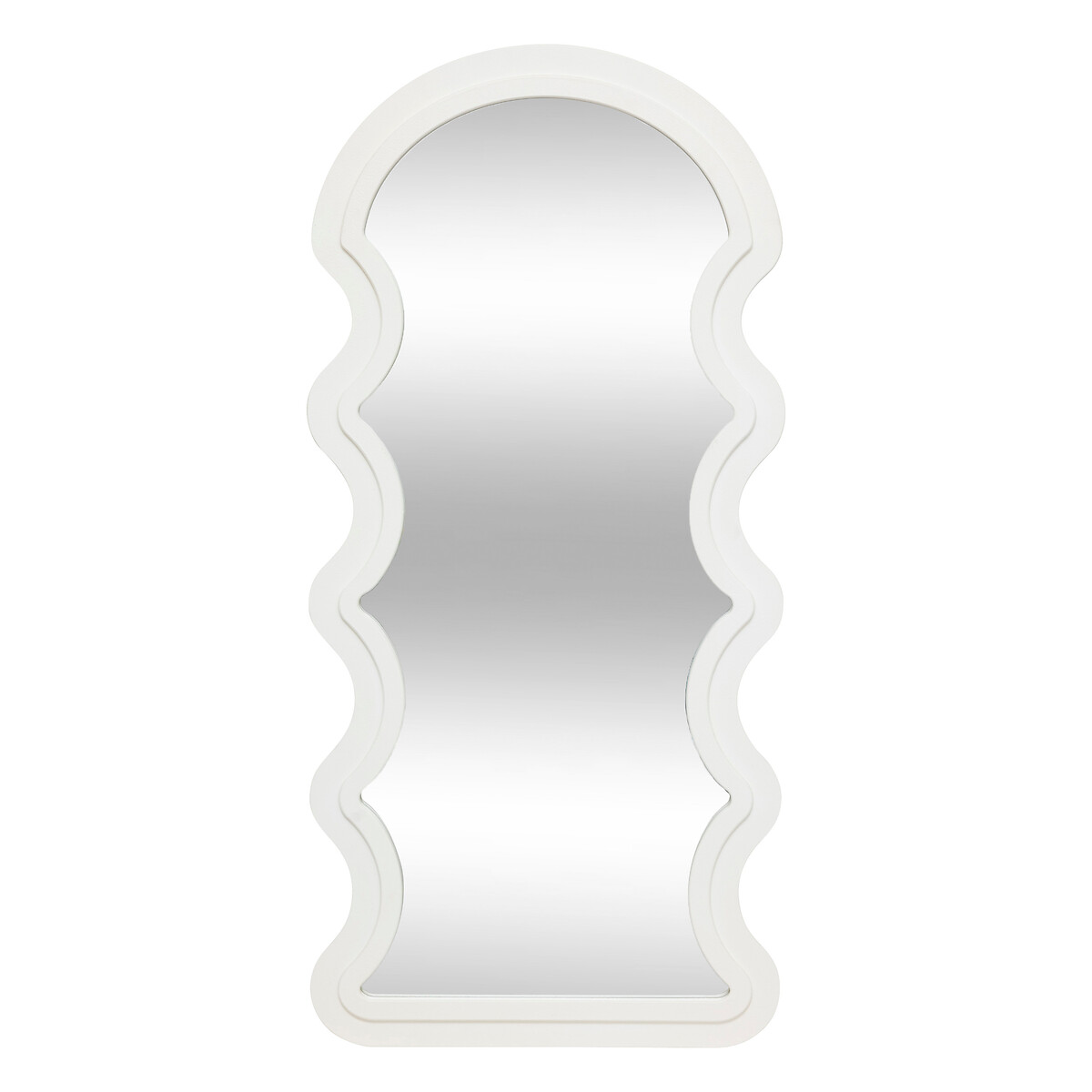 Wavy mirror "Emily" White, 114x54 cm