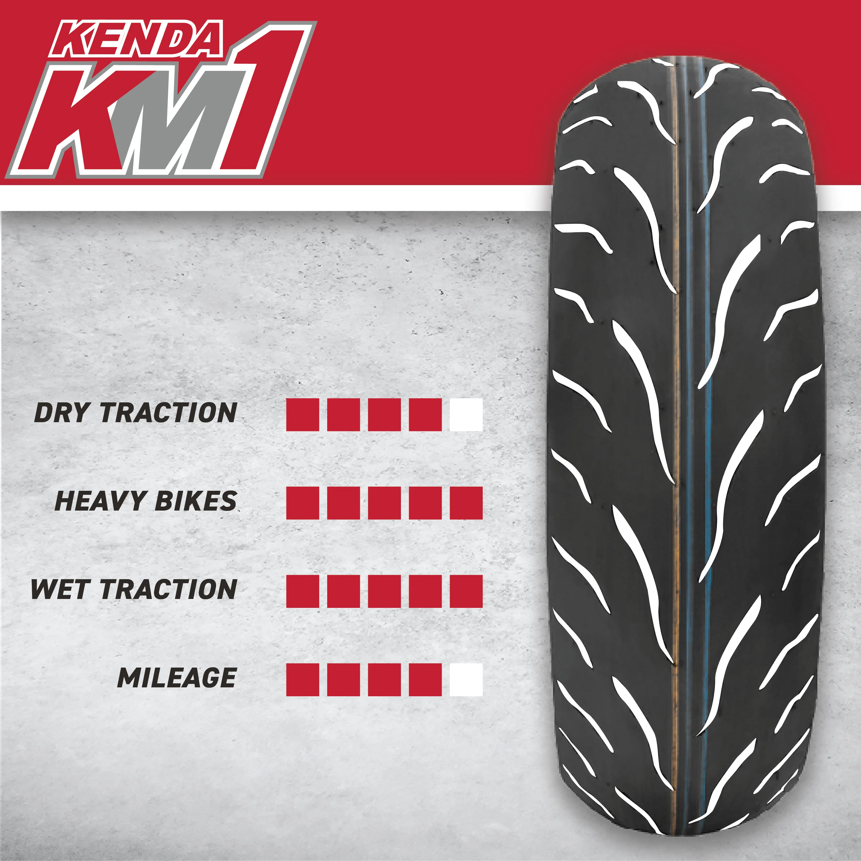Kenda KM1 Sport Touring Rear Tire 180/55ZR17 73W TL 180/55-17 w/ Keychain - Image 6
