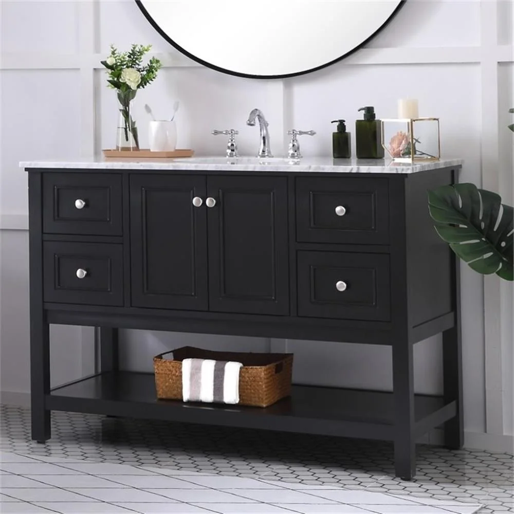 48 in. single bathroom vanity set in Black