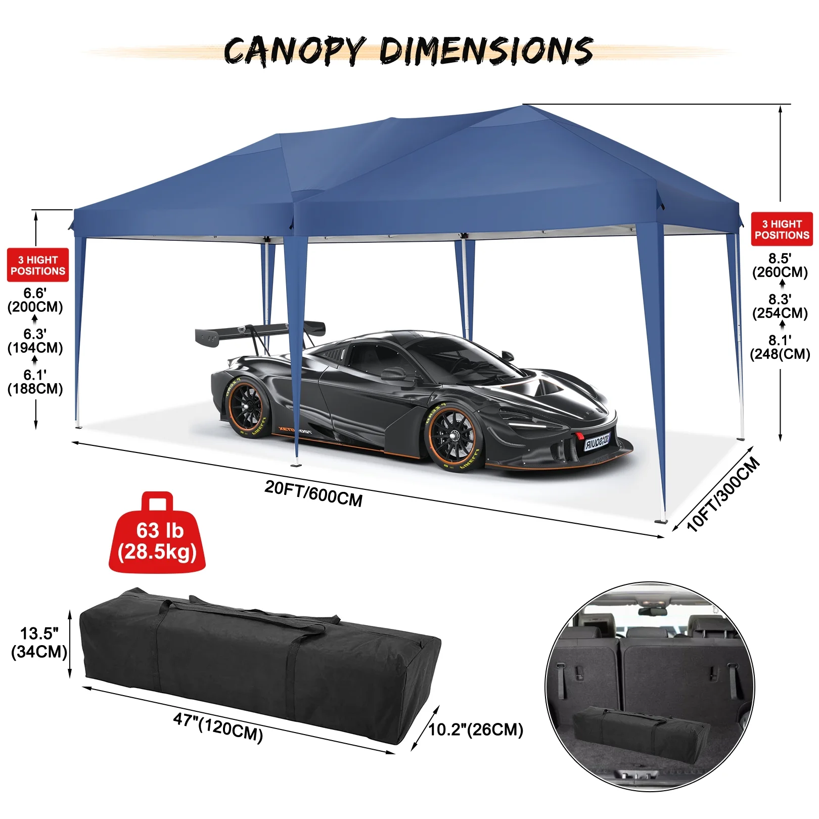 SANOPY 10'x10' EZ Pop Up Canopy Tent Outdoor Party Instant Shelter Portable Folding Beach Canopy with 4 Sandbag & Carrying Bag, Black - Image 80