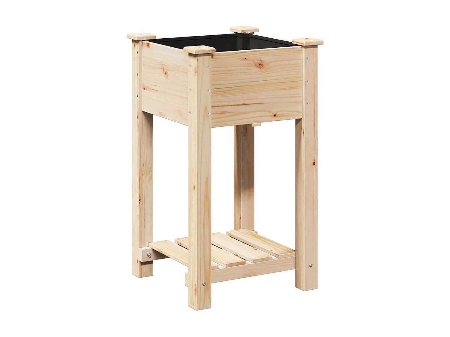 Cache-pot de jardin | Jardinière avec étagère Beige 45 x 45 x 76.5 cm
