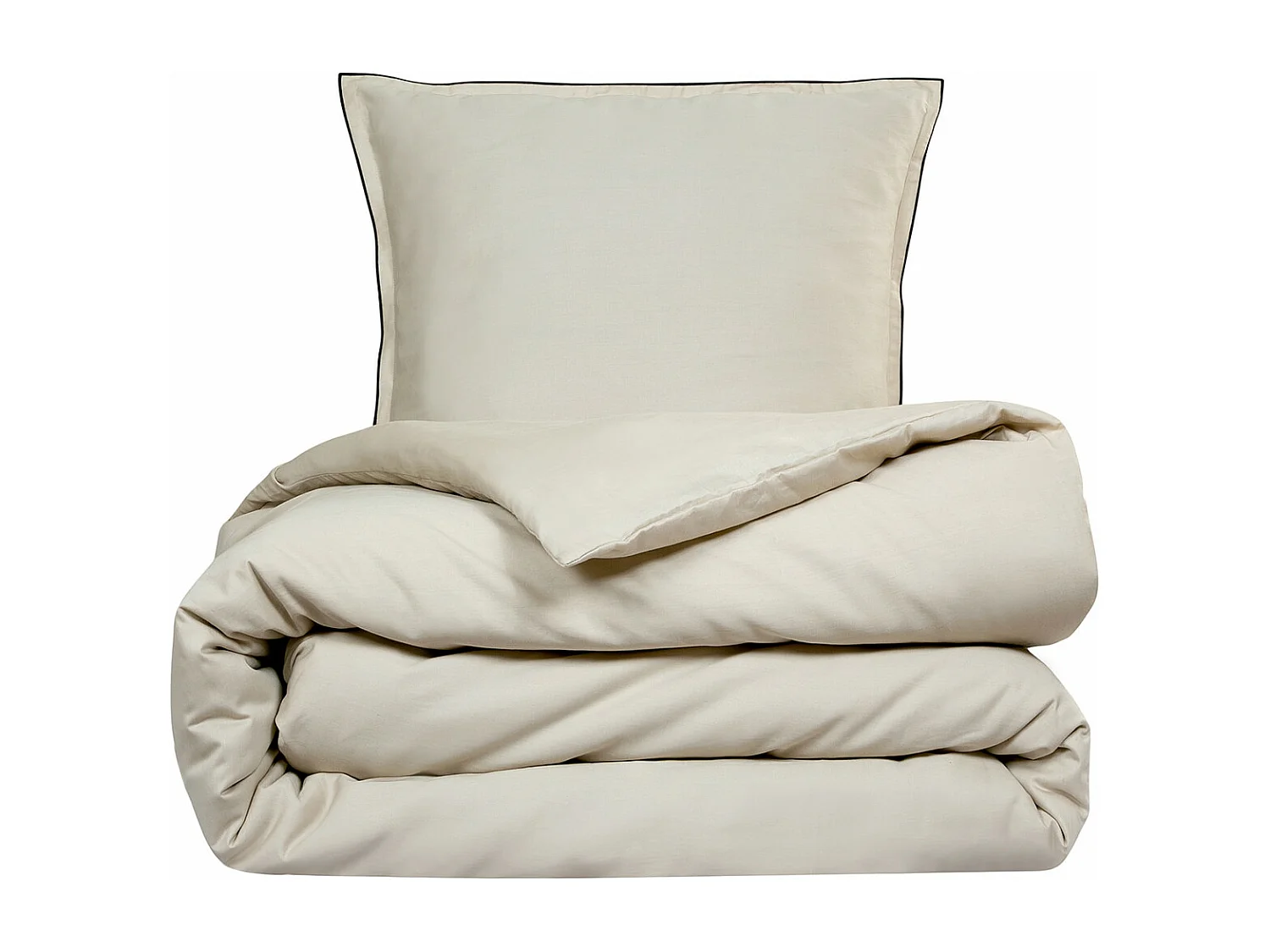 Parure de lit 2 personnes en satin de coton unie 260x240cm