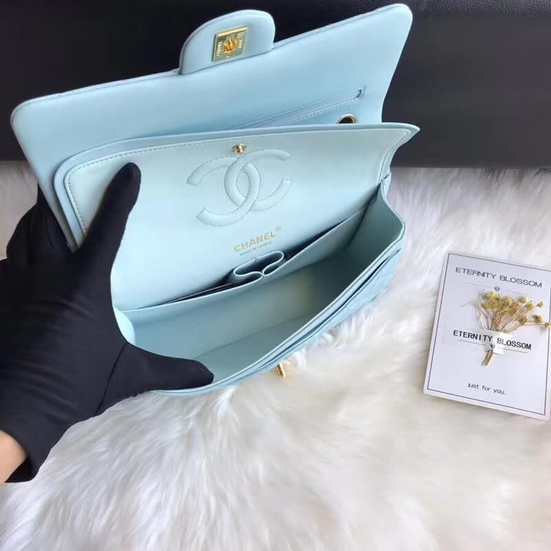 Replica Chanel 1112 Tiffany Blue Medium Size 2.55 Lambskin Leather Flap Bag1:1High-quality replica