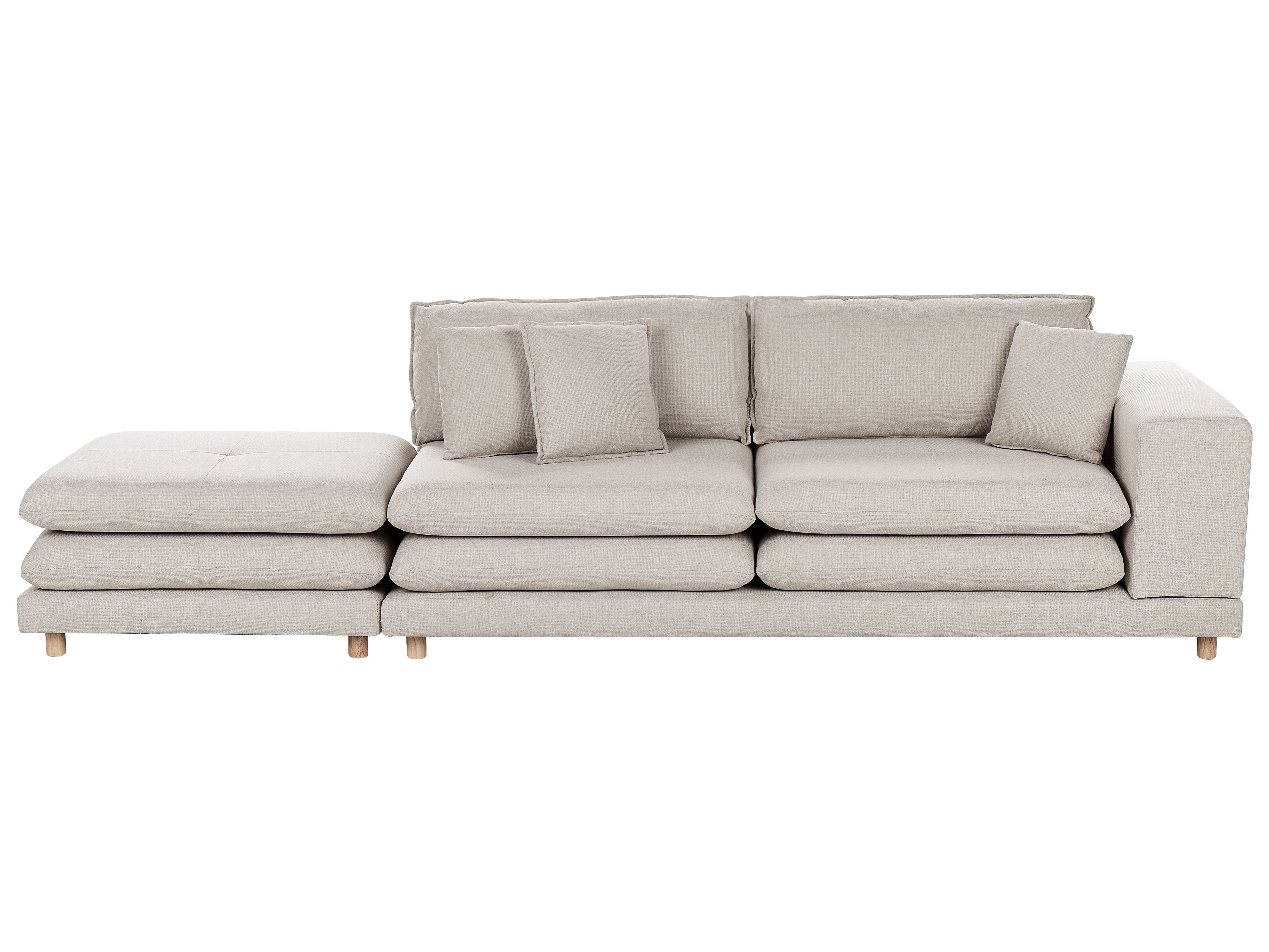 Sofa 2 Seater HEDEN Fabric Beige with Ottoman