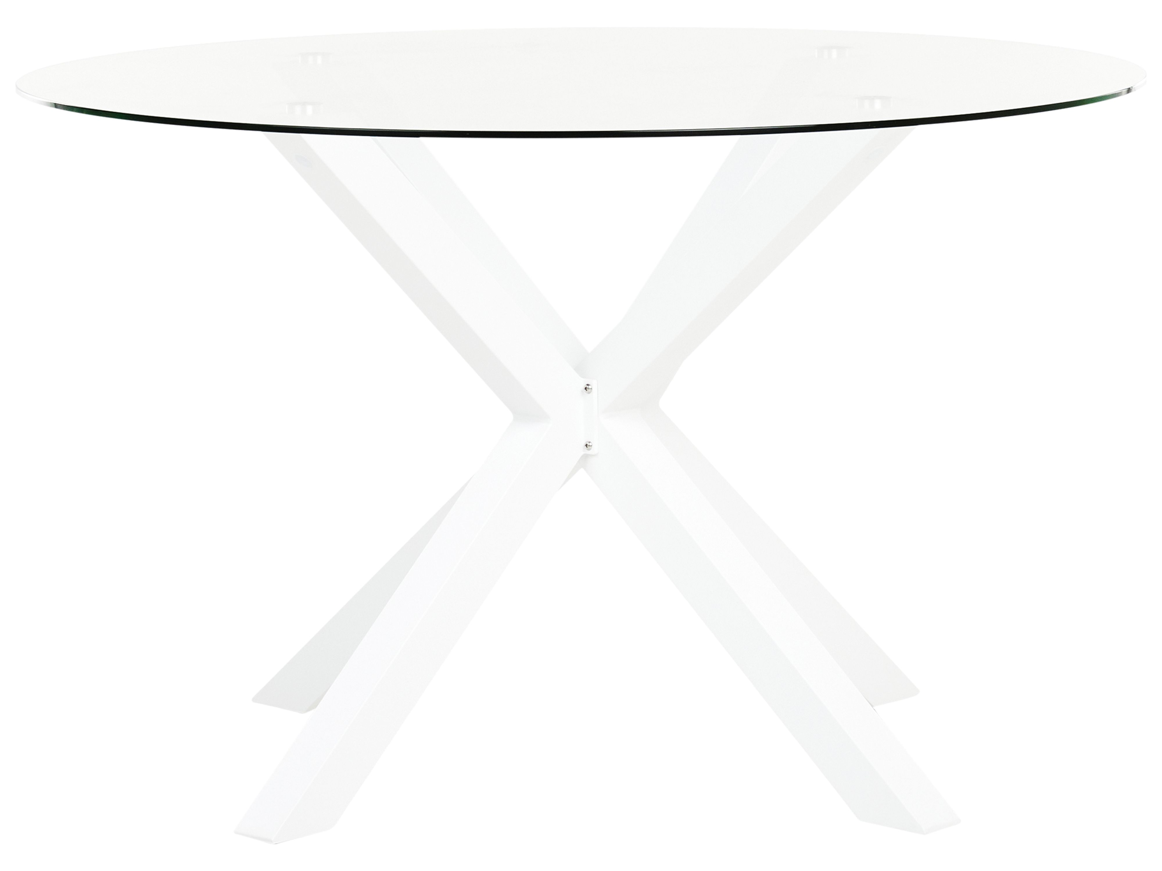 Garden Dining Table MALETTO 120 cm 120 cm Glass White