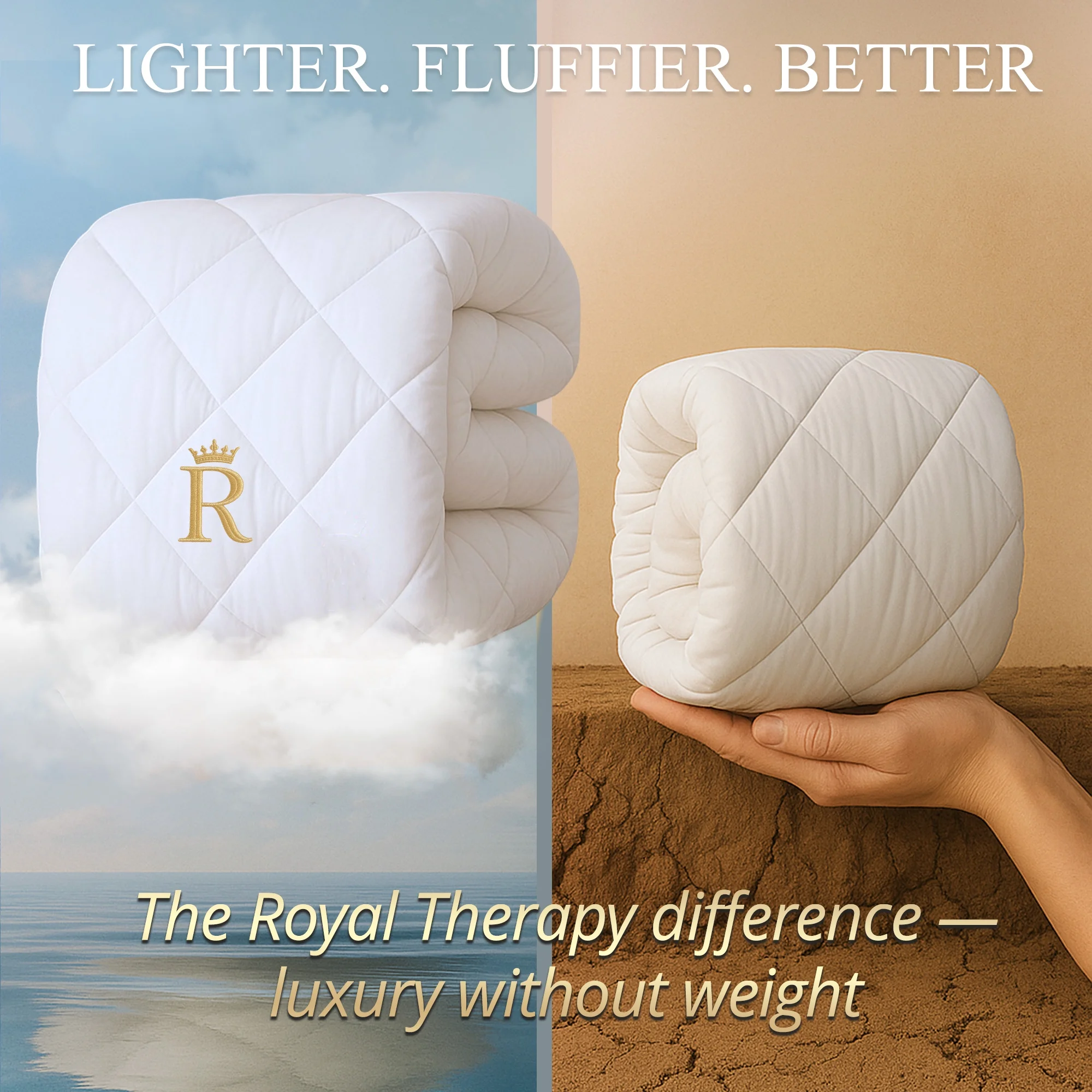 Royal Therapy Queen Size Comforter �C White Comforter, Down Alternative Bed Comforter, Fluffy Duvet Insert, Cool And Comfortable - Image 9
