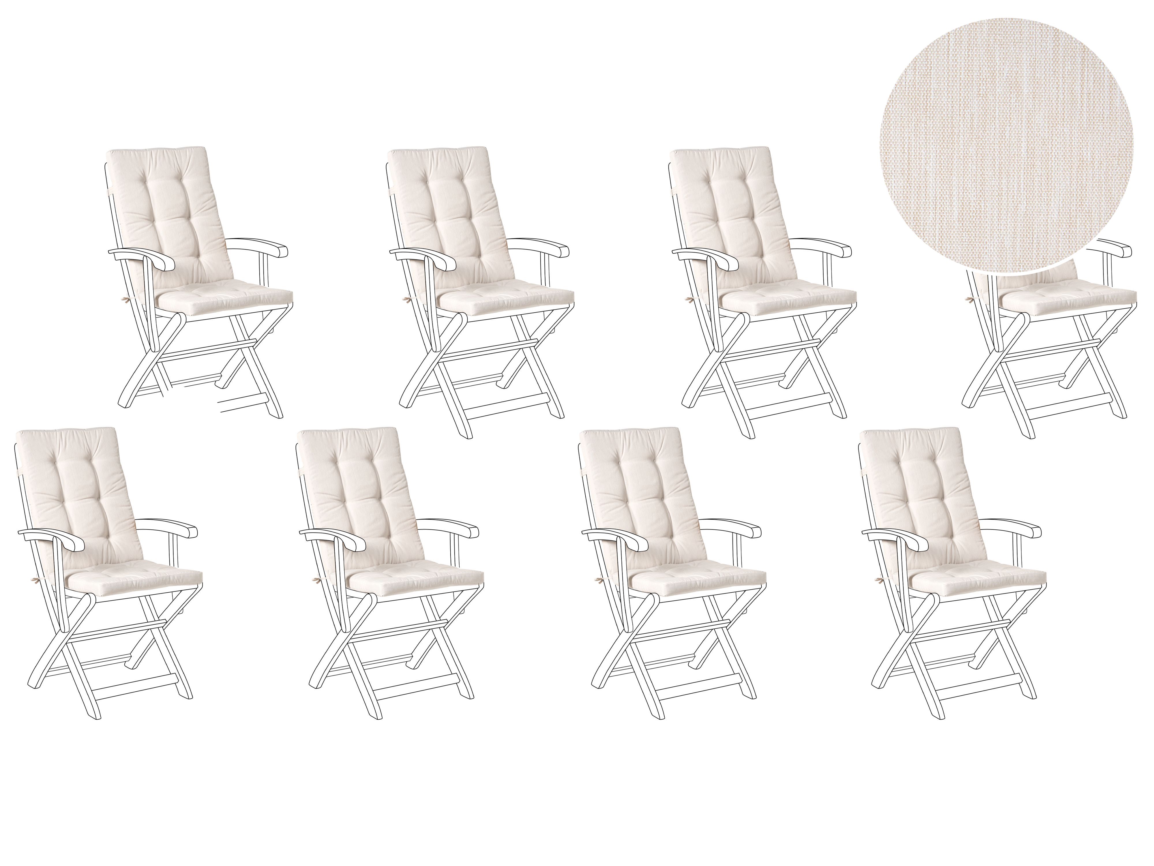 Set of 8 Back/Seat Cushions MAUI PREMIUM Light Beige