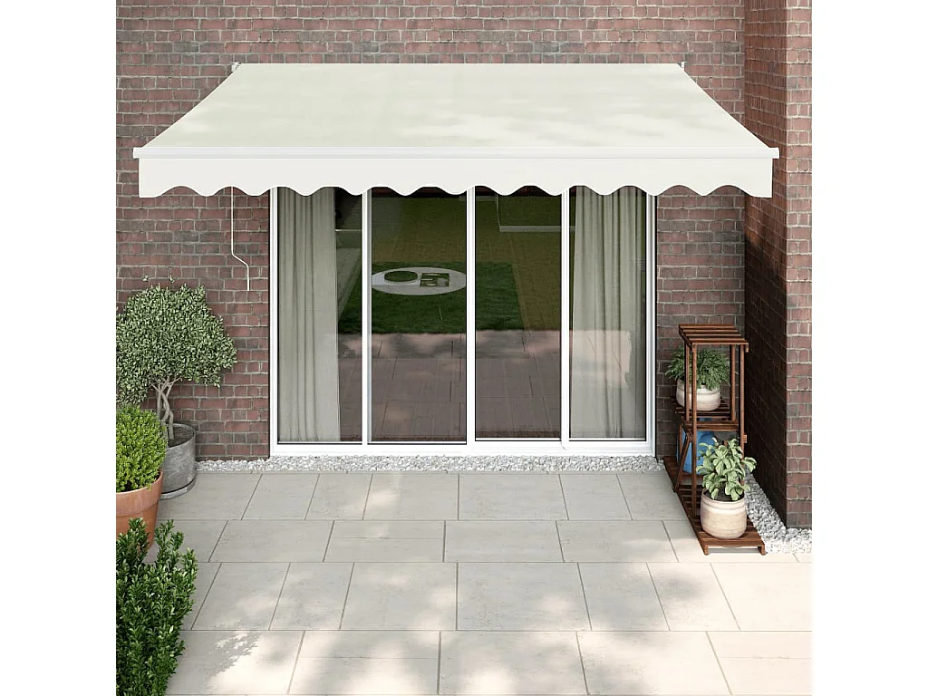 Auvent rétractable automatique crème 3,5x2,5 m WVGQ2919