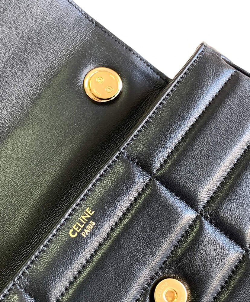 Celine Chain Shoulder Bag Matelasse Monochrome Black1:1High-quality replica