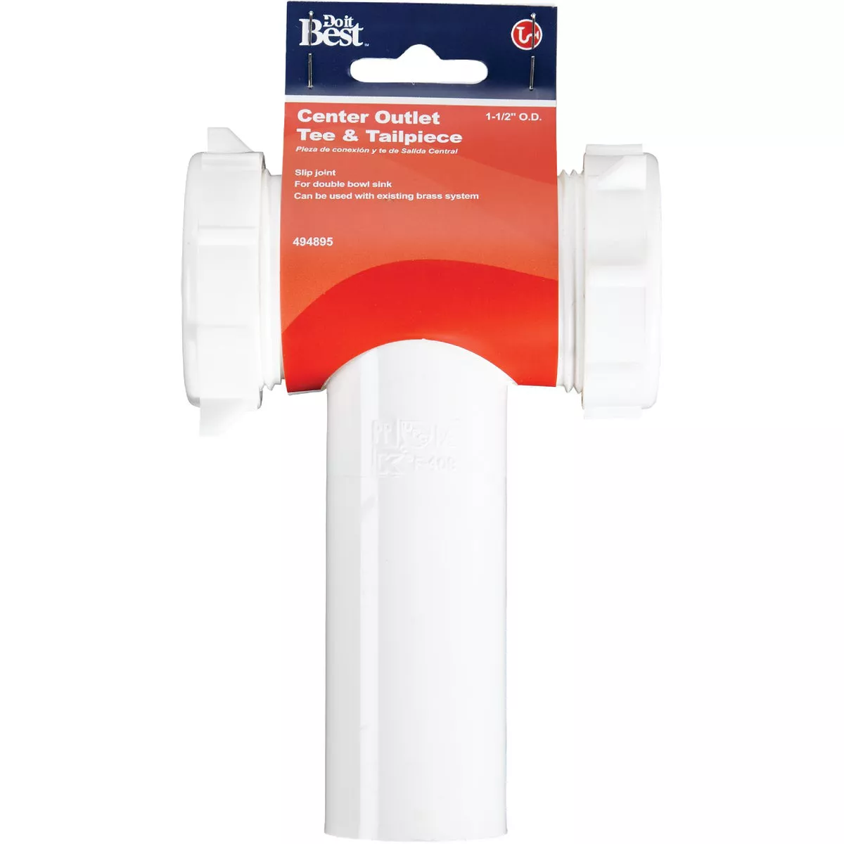 Do it Best 1-1/2 In. White Polypropylene Center Outlet Tee