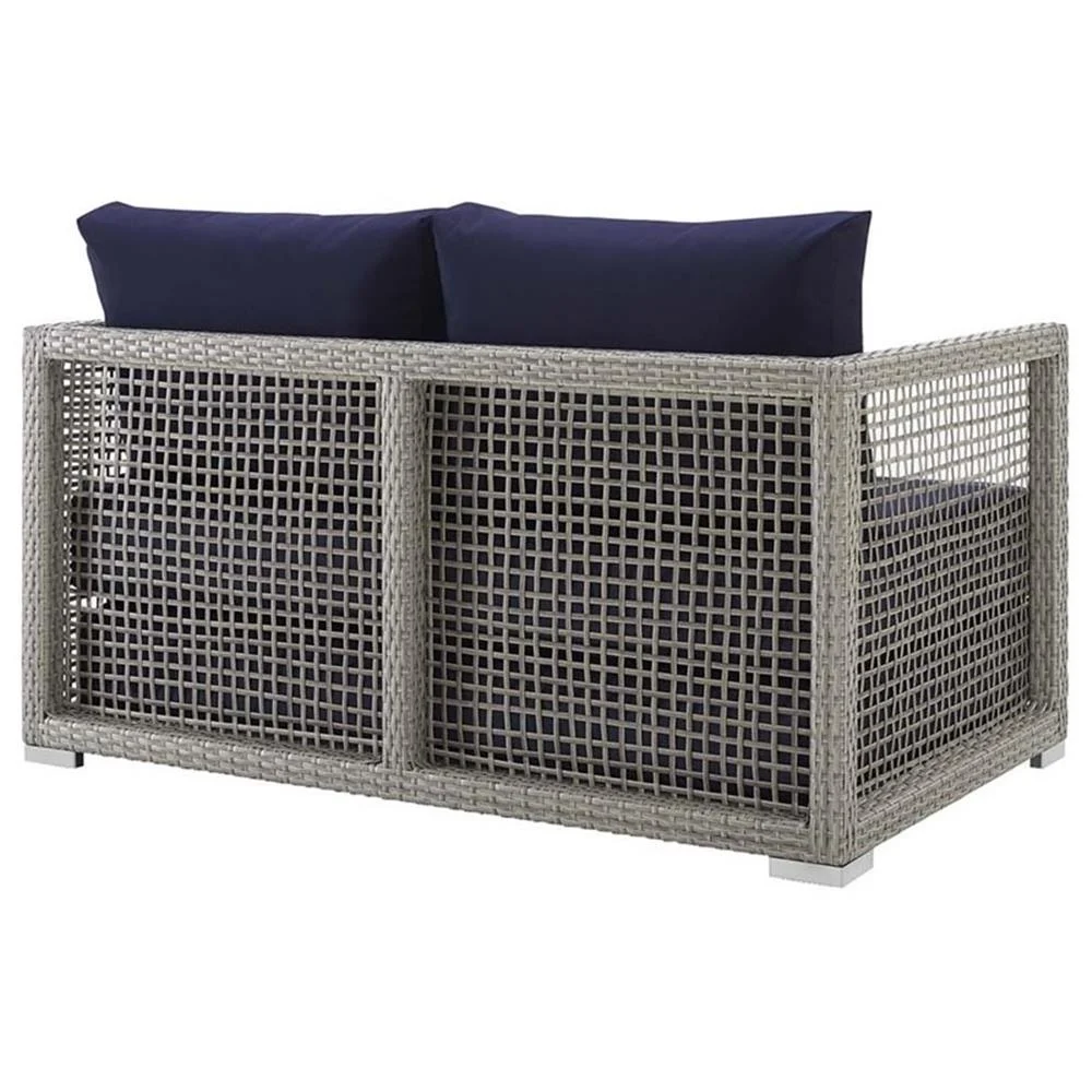Afuera Living Wicker Patio Loveseat in Gray - Image 13