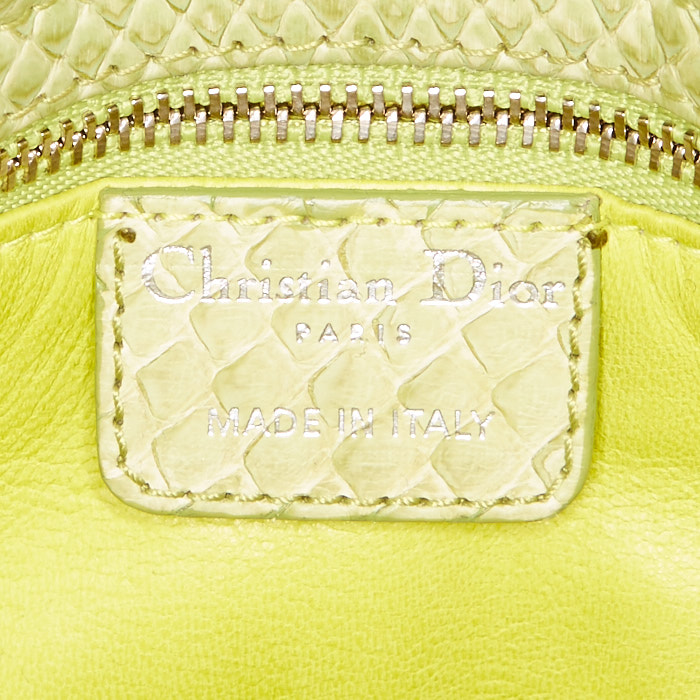 Dior Lady Dior mini handbag in green python1:1High-quality replica