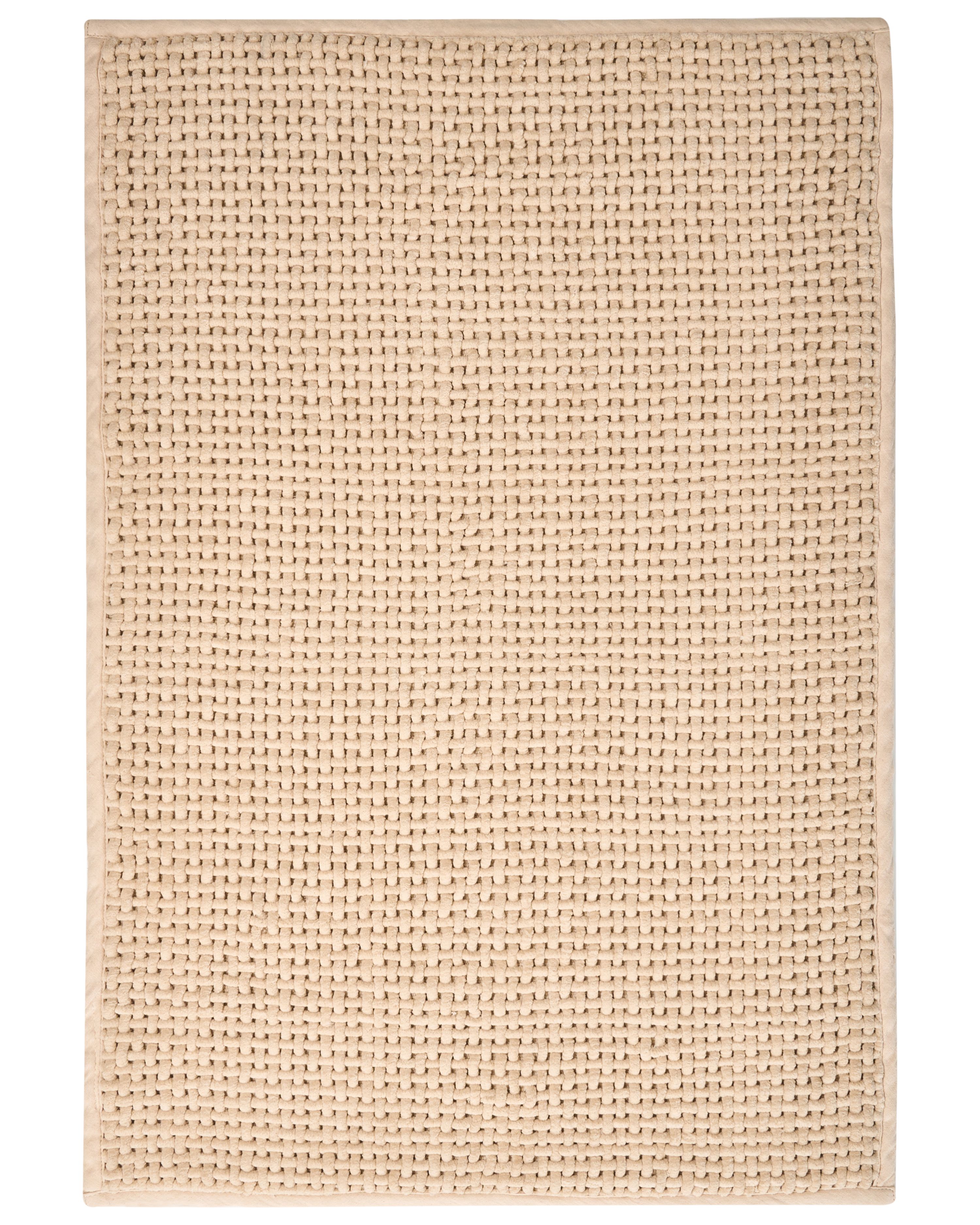Bath Mat KARAD Beige 60 x 90 cm Cotton