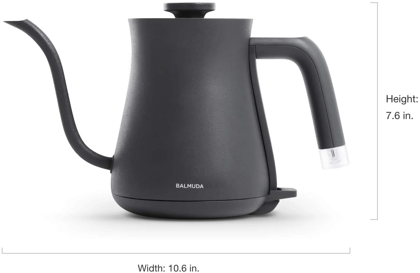 BALMUDA The Kettle | Electric Gooseneck Kettle | Lightweight | Stainless Steel | 0.6L (20fl oz) Capacity | Neon Light Indicator | Perfect for Tea and Coffee | US Version | Black - Image 5