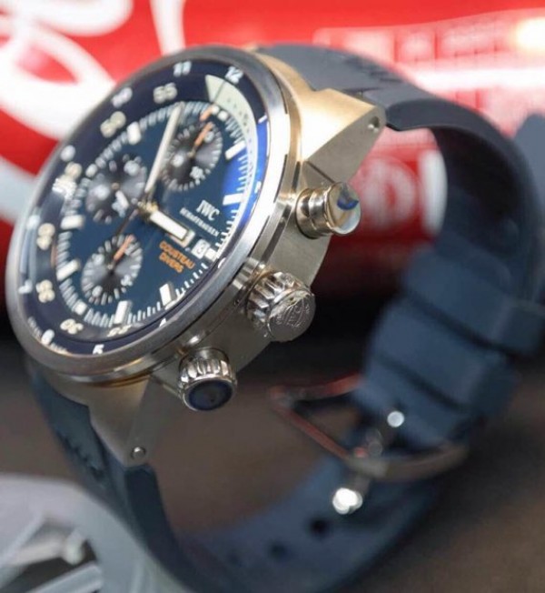 Replica IWC Aquatimer Chronograph Cousteau Divers Blue Dial - Top club