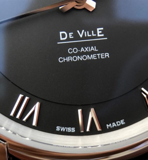 Replica Omega V6 De Ville 41mm SS Black Dial Black Leather Strap A8500 - Top club