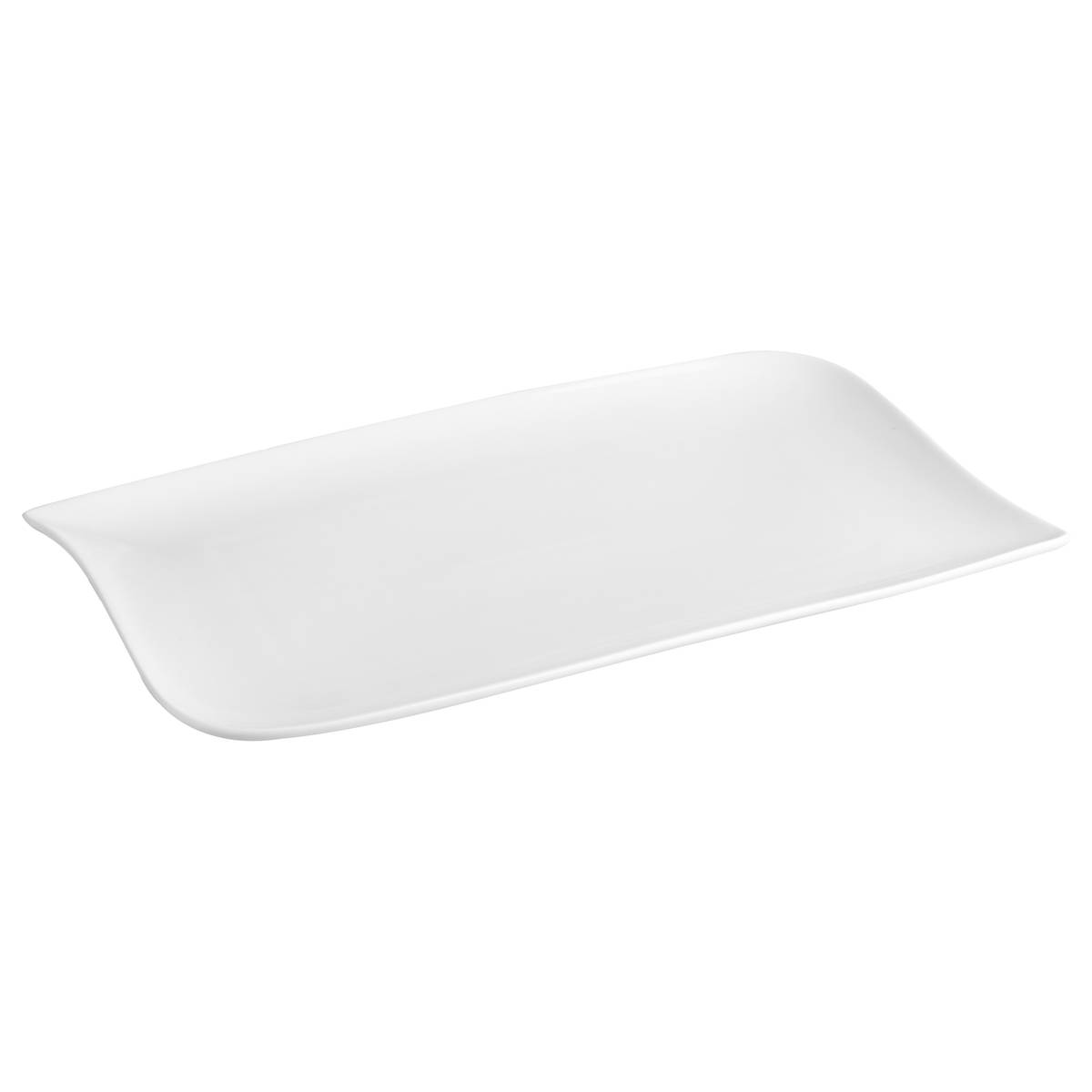 Set of 6 Dinner Plates "Vague" 33x21 cm, White