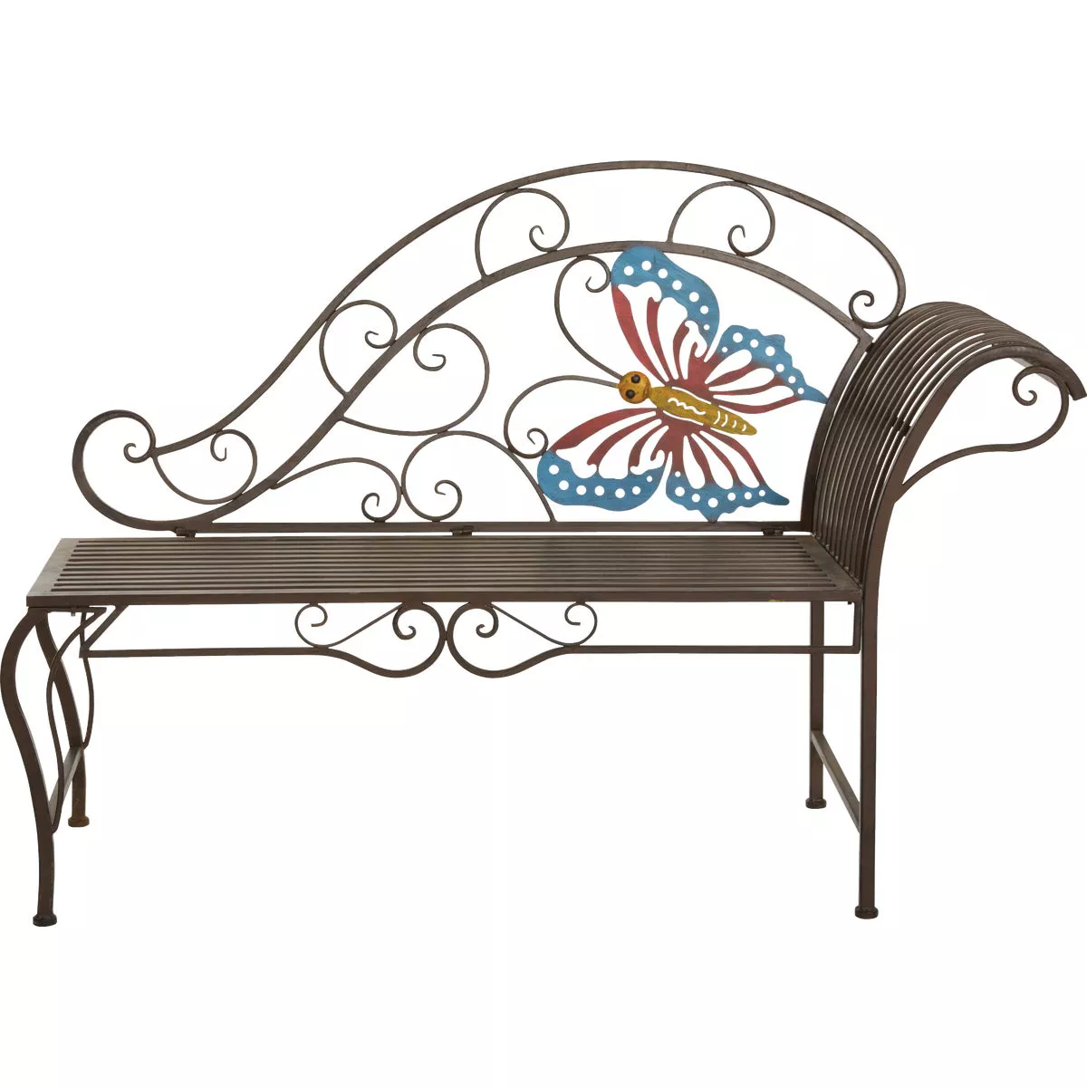 Alpine 56 In. L. Metal Butterfly Garden Chaise Lounge