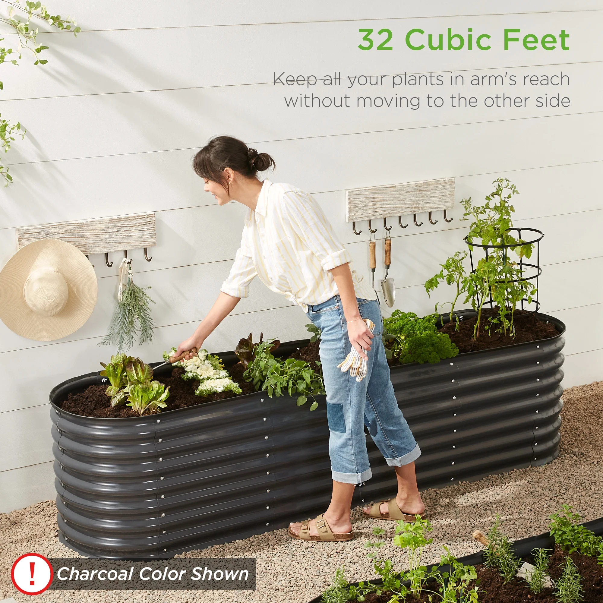 Best Choice Products 8x2x2ft Metal Raised Garden Bed, Oval Outdoor Planter Box w/ 4 Support Bars - Charcoal - Image 19