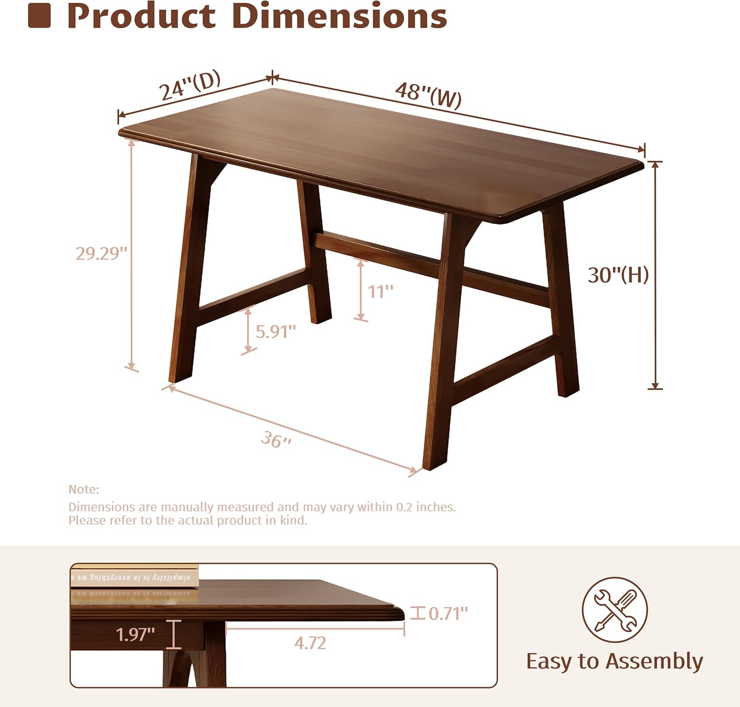 IOTXY Solid Wood Writing Table - 48