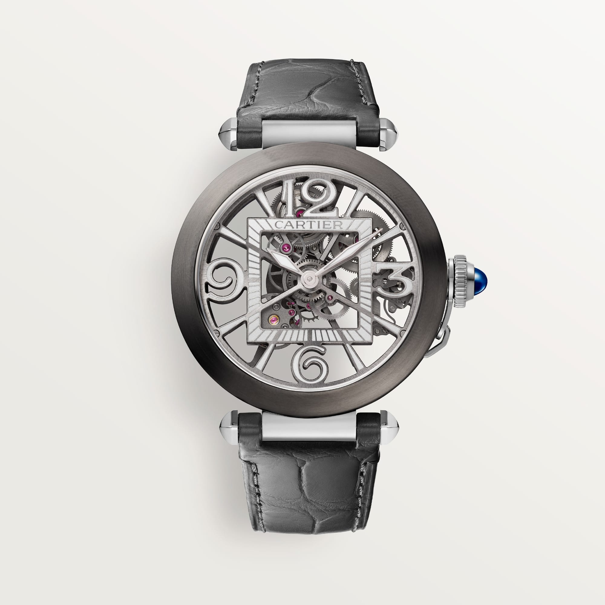 Pasha de fake cartier watch skeleton mechanical movement with automatic winding caliber 9624 MC(1:1 replica) - Top club