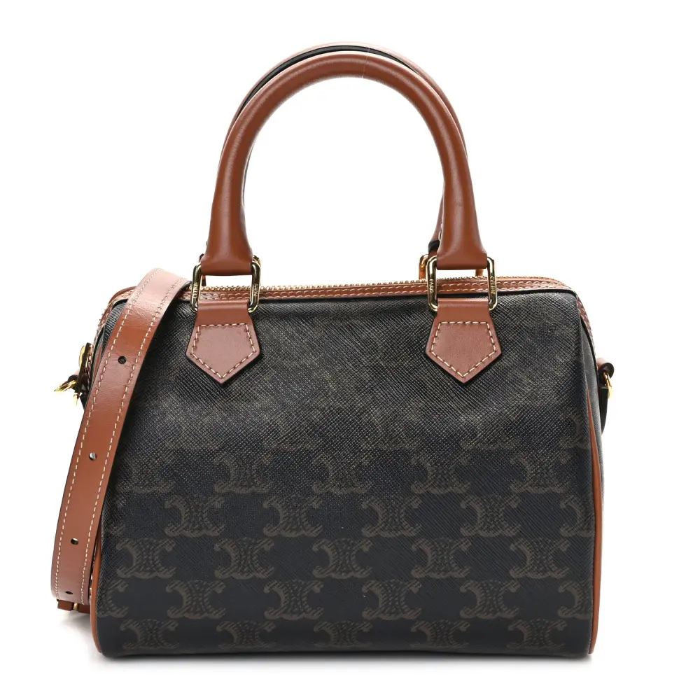 Superfake Celine Small Boston Bag – Triomphe Canvas & Calfskin1:1High-quality replica