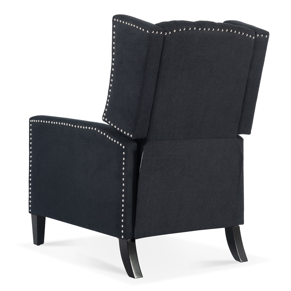 Triple Tree Modern Fabric Foam Wood Solid Print Nailhead Trim Accent Chair, Beige - Image 14